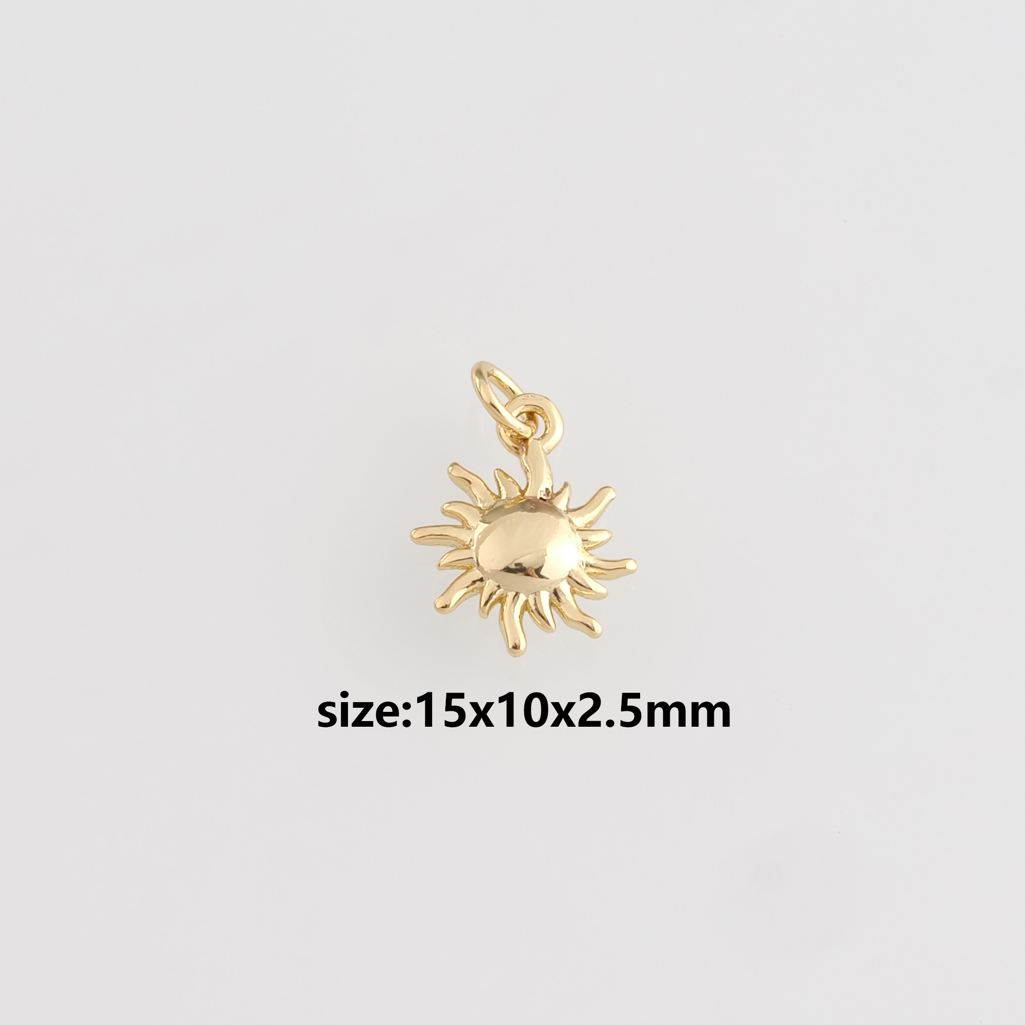 18K Gold Filled Sun Pendant,Celestial Sun Charm Earrings Necklace for DIY Jewelry Making Supply