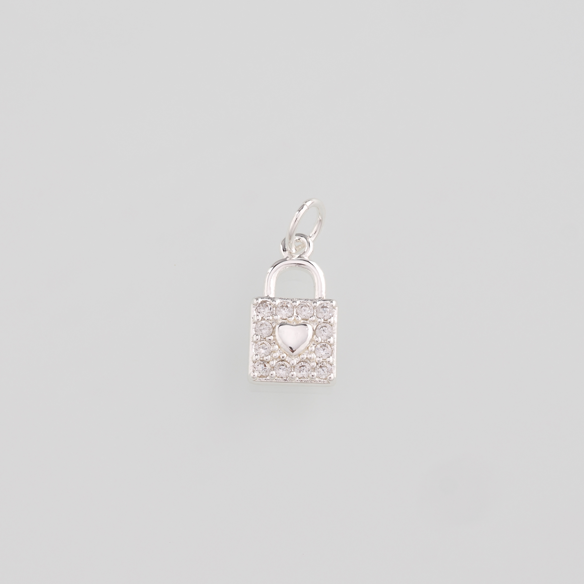 18K Gold Filled Lock Pendant,CZ Micro Pave Lock Charm Earrings Necklace for DIY Jewelry Making Supply