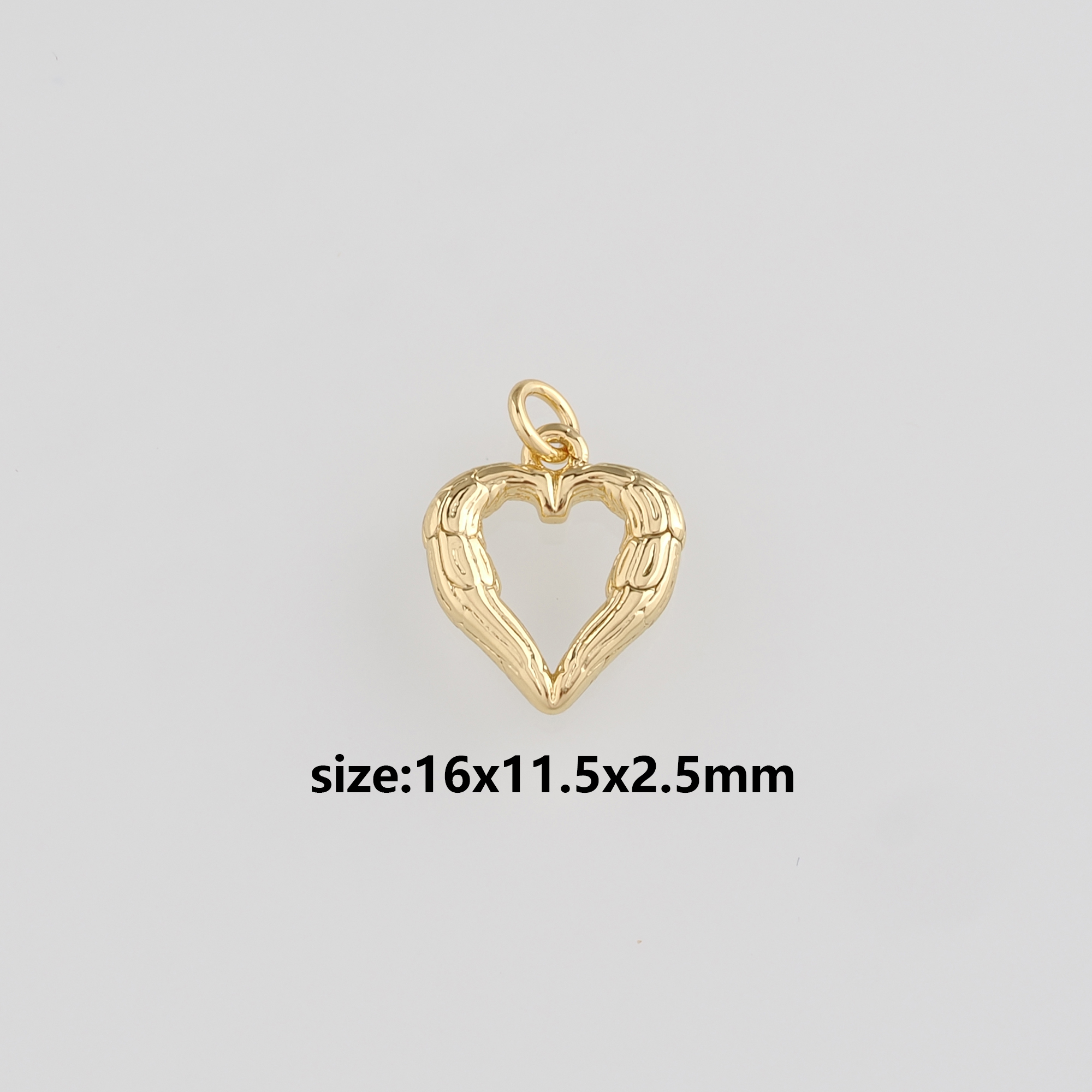 18K Gold Filled Heart Pendant,Dainty Heart Charm Earrings Necklace for DIY Jewelry Making Supply