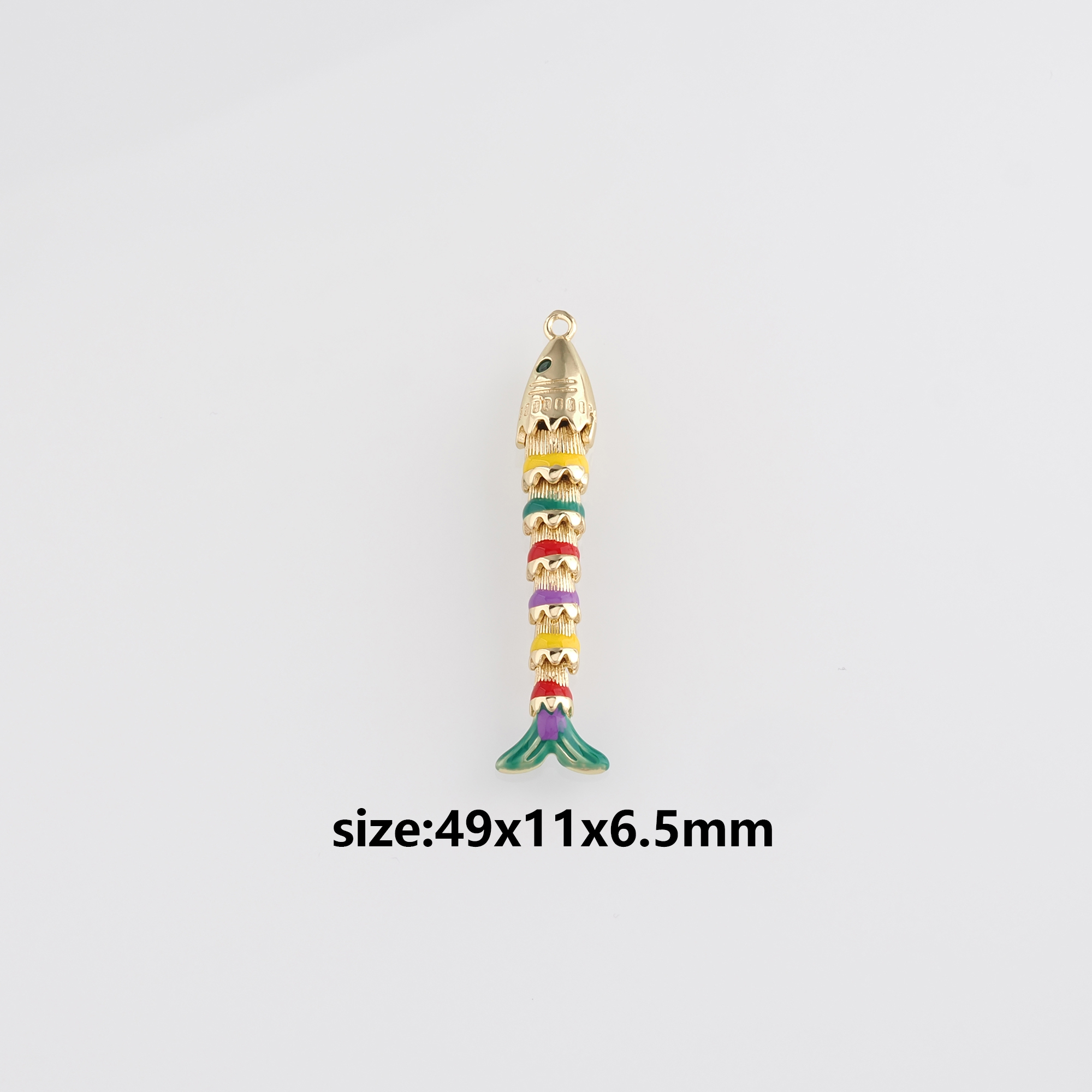 18K Gold Filled Fish Pendant,Ocean Fish Charm Earrings Necklace for DIY Jewelry Making Supply