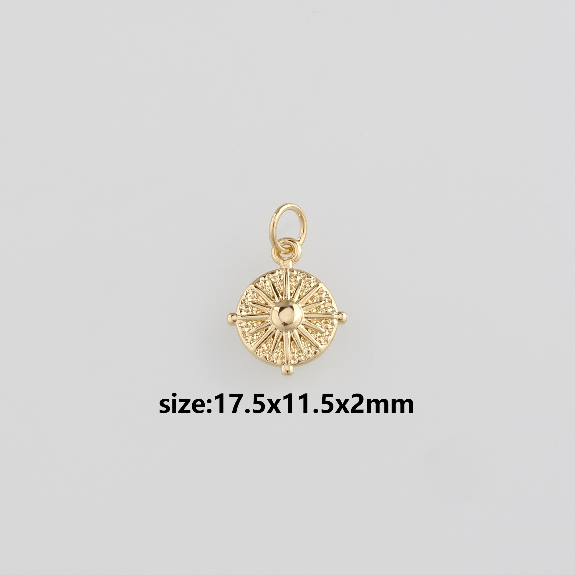 18K Gold Filled Sun Pendant,Celestial Sun Charm Earrings Necklace for DIY Jewelry Making Supply