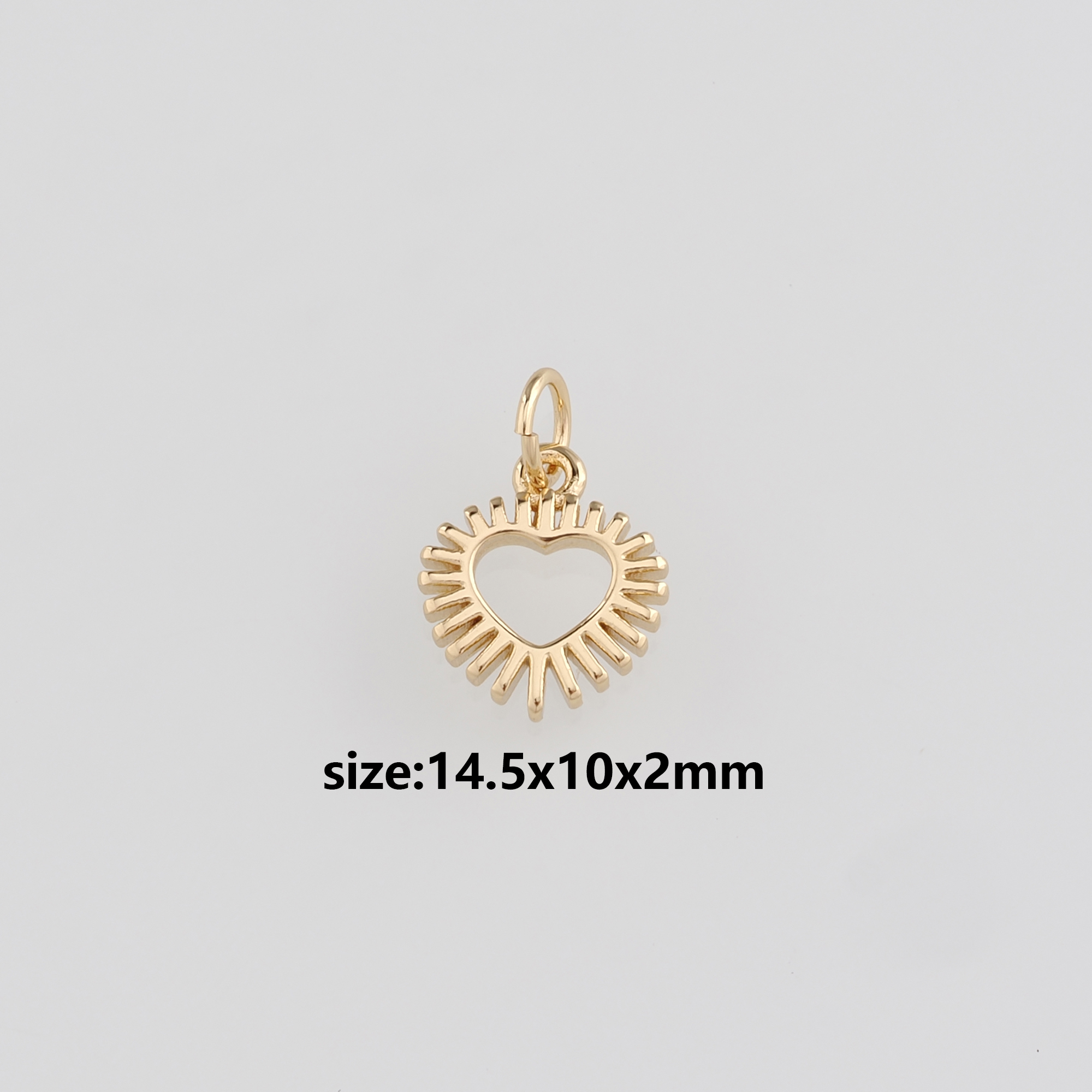 18K Gold Filled Heart Pendant,Dainty Heart Charm Earrings Necklace for DIY Jewelry Making Supply