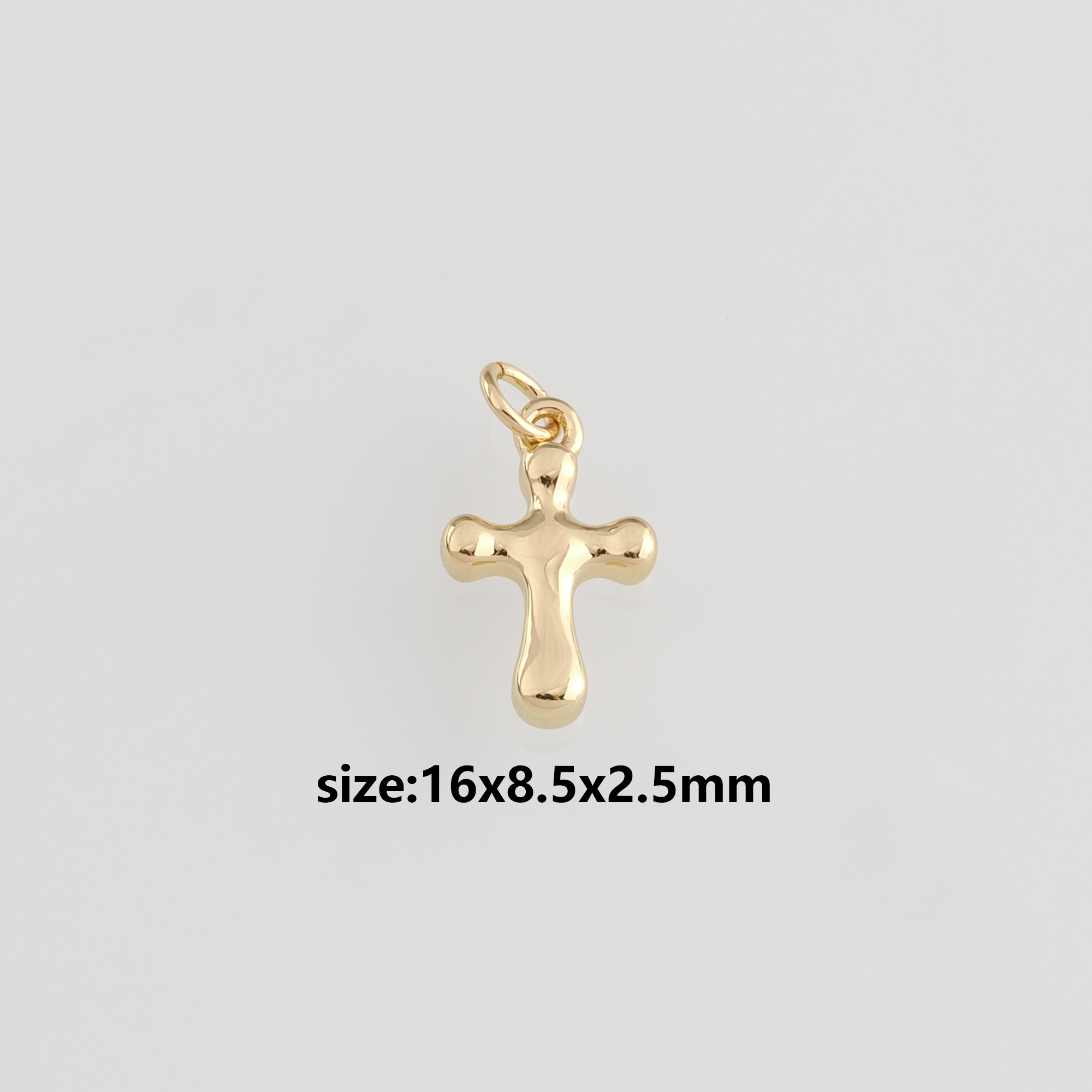 18K Gold Filled Cross Pendant,Cross Charm Earrings Necklace for DIY Jewelry Making Supply