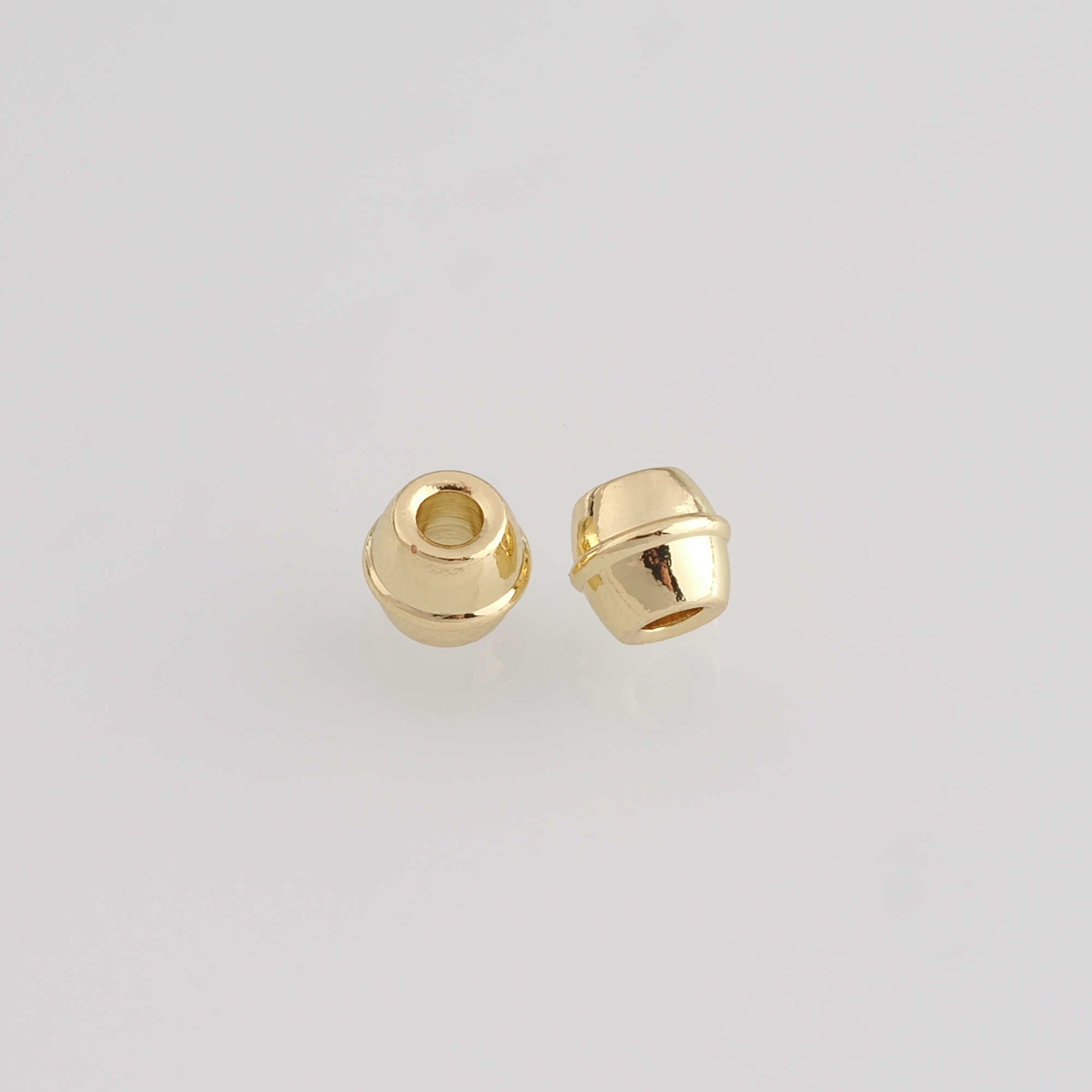 10Pcs 18K Gold Filled Barrel Spacer Beads,Dainty Barrel Beads for Bracelet Jewelry Necklace Making Supply