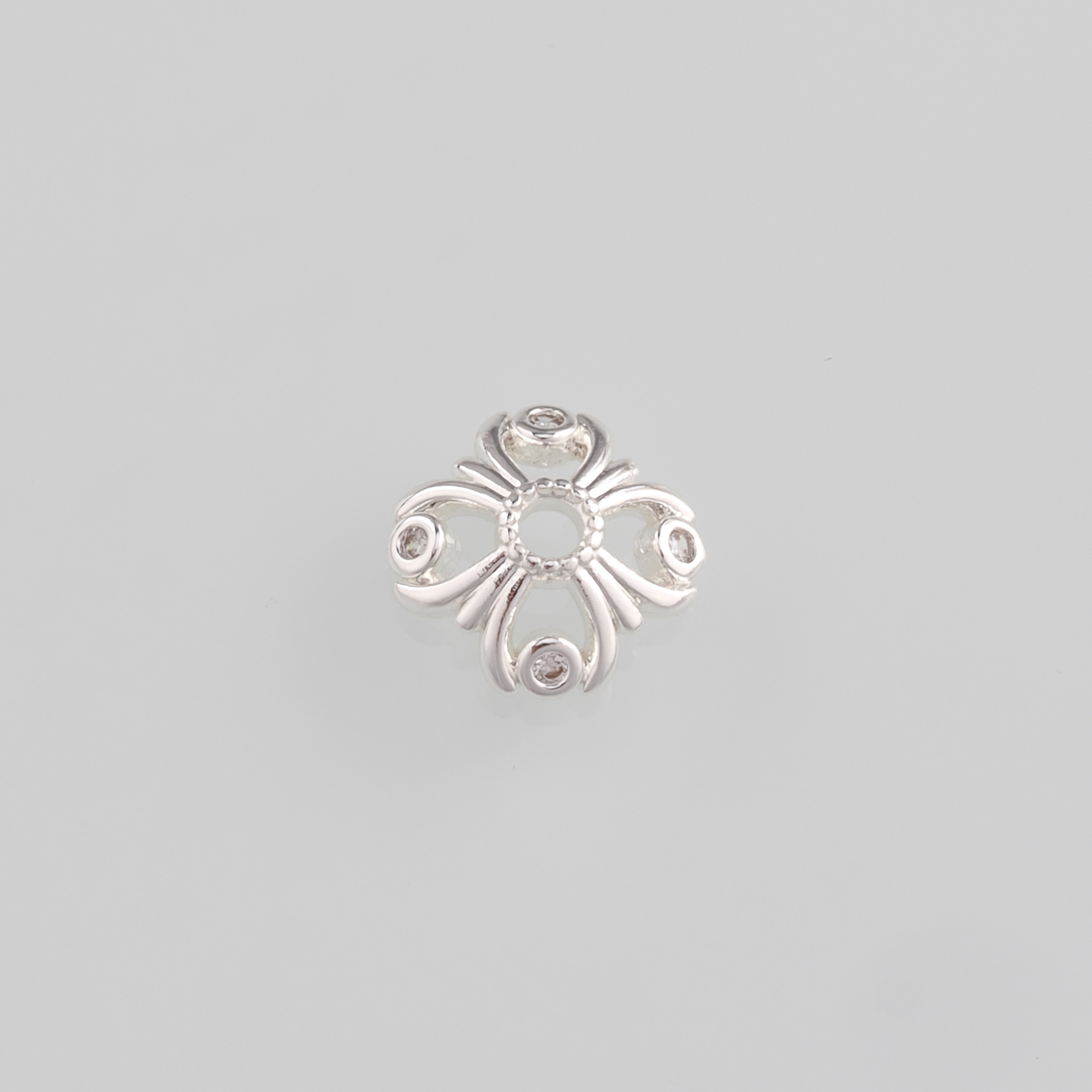 18K Gold Filled Flower Bead Caps,CZ Micro Pave Flower Bead Caps for Bracelet Jewelry Necklace Making Supply