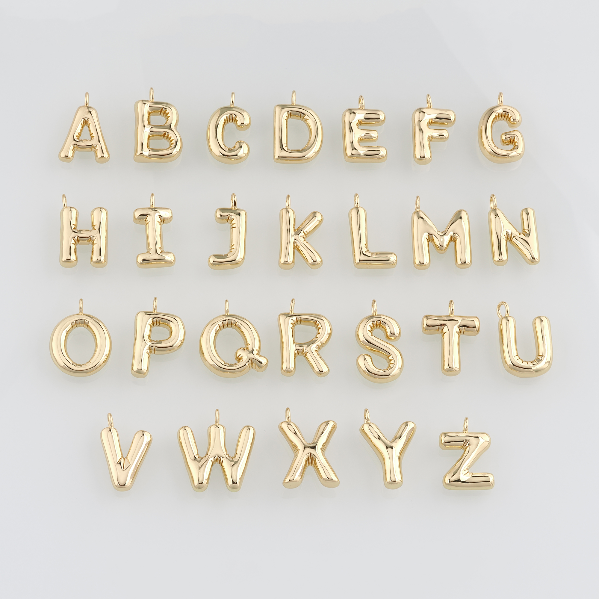 18K Gold Filled Initial Pendant,Dainty Letter Charm Earrings Necklace for DIY Jewelry Making Supply