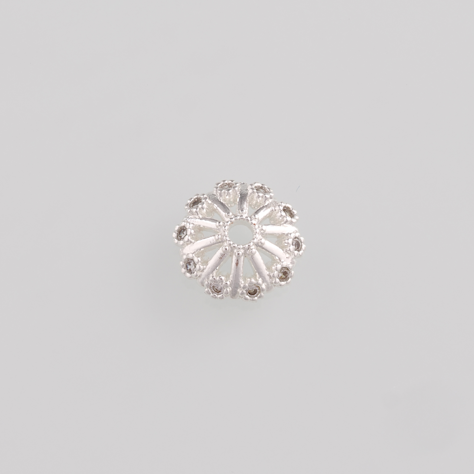 18K Gold Filled Round Bead Caps,CZ Micro Pave Bead Caps for Bracelet Jewelry Necklace Making Supply