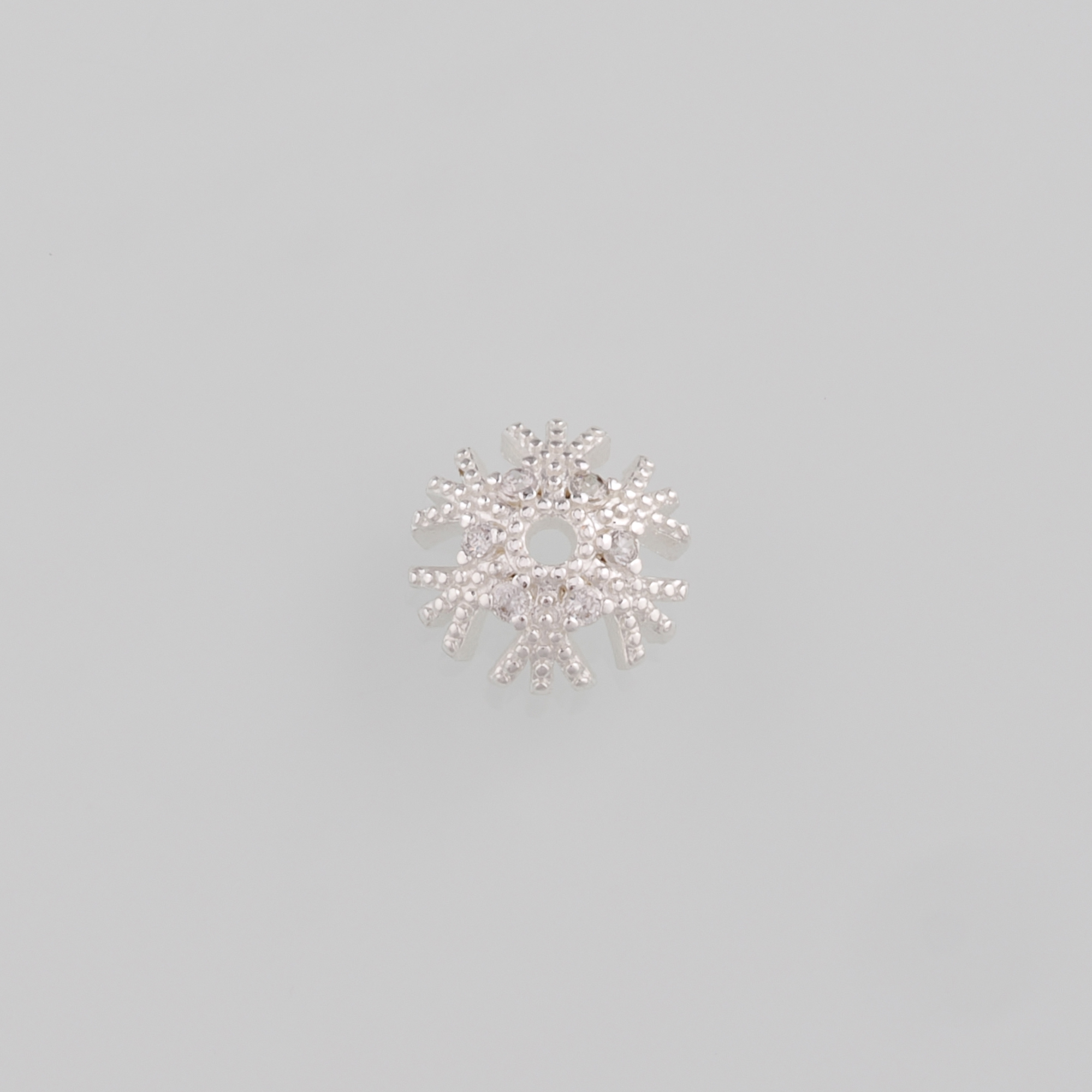 18K Gold Filled Snowflake Bead Caps,CZ Micro Pave Bead Caps for Bracelet Jewelry Necklace Making Supply