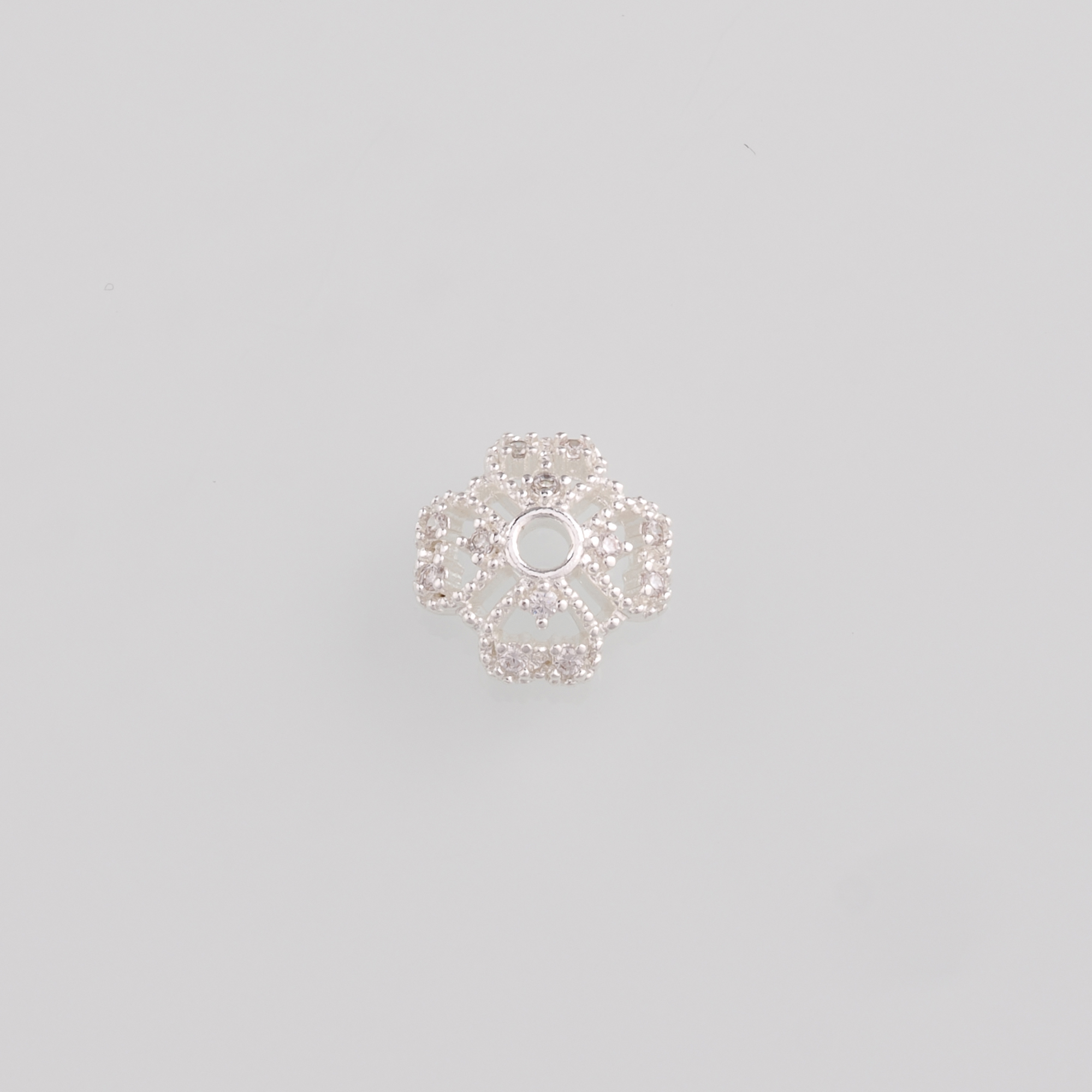 18K Gold Filled Bead Caps,CZ Micro Pave Flower Bead Caps for Bracelet Jewelry Necklace Making Supply