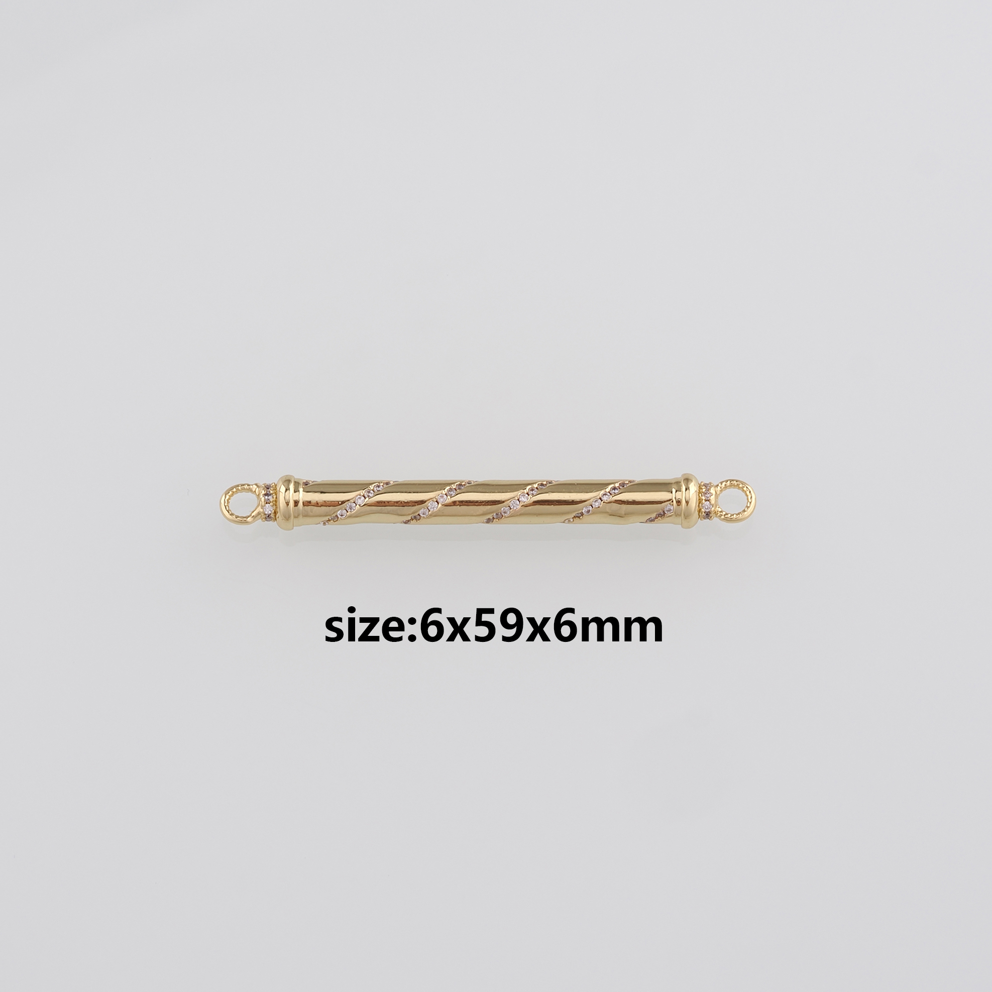 18K Gold Filled Stick Connector,Twist Charm Necklace Bracelet for DIY Jewelry Making Supply