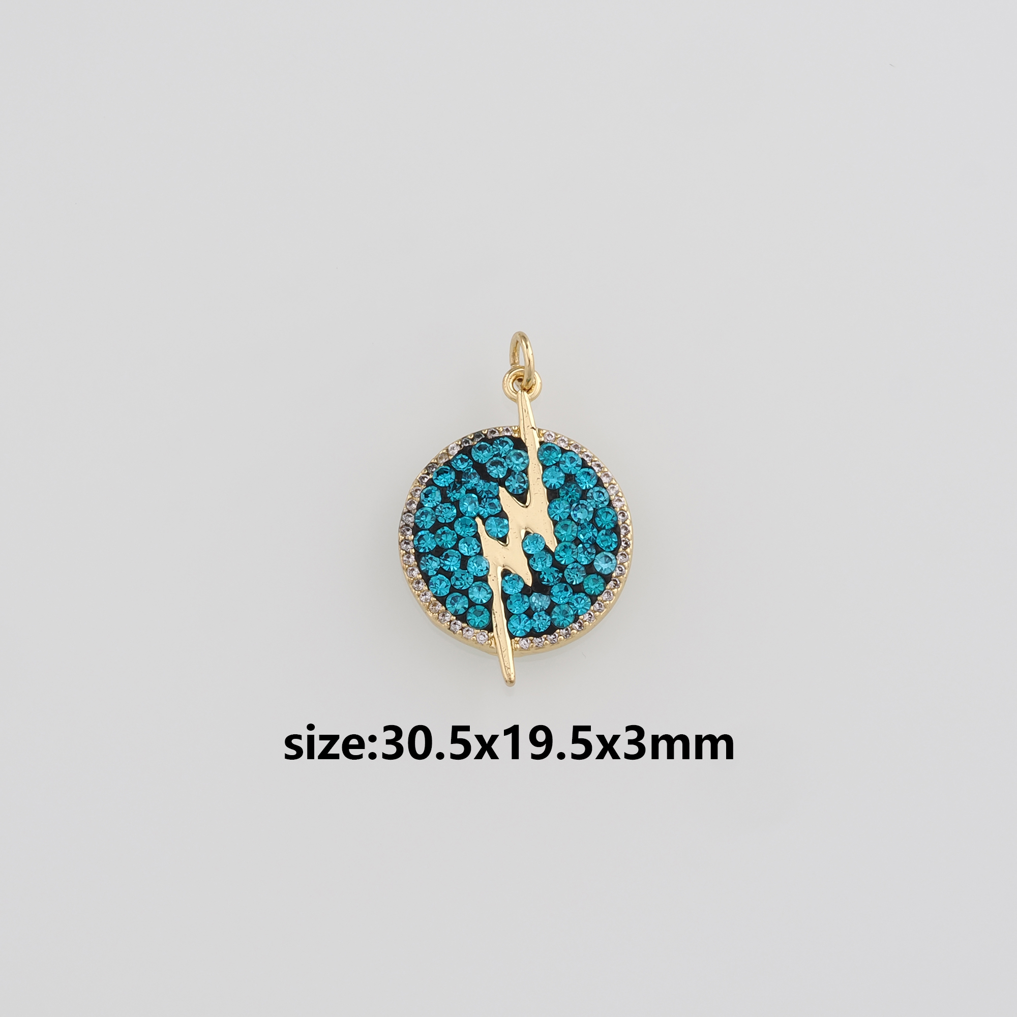 18K Gold Filled Lightning Pendant,CZ Micro Pave Lightning Charm Earrings Necklace for DIY Jewelry Making Supply