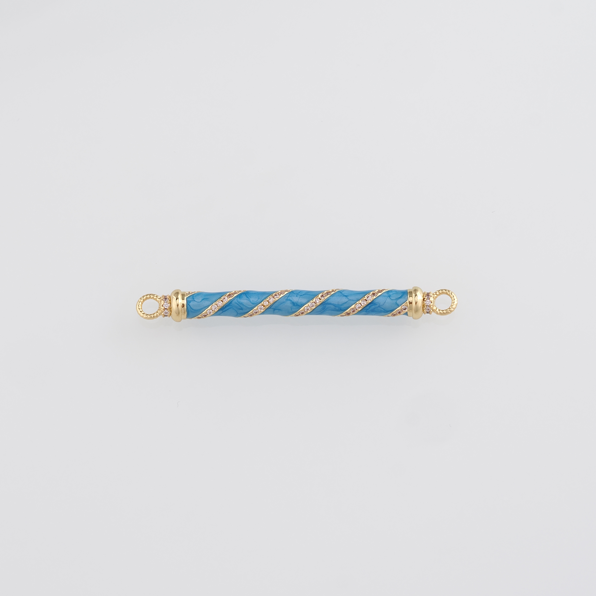 18K Gold Filled Stick Connector,Enamel Twist Charm Necklace Bracelet for DIY Jewelry Making Supply