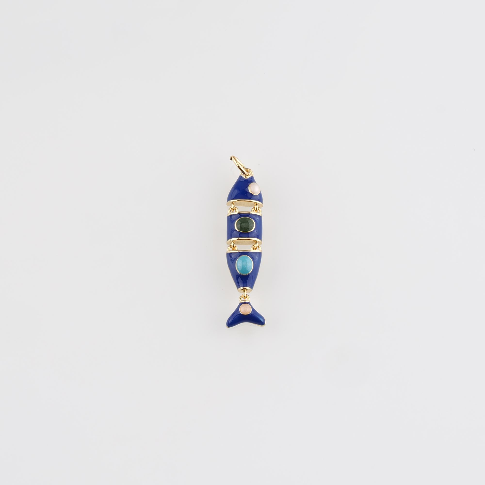 18K Gold Filled Fish Pendant,Enamel Ocean Fish Charm Earrings Necklace for DIY Jewelry Making Supply