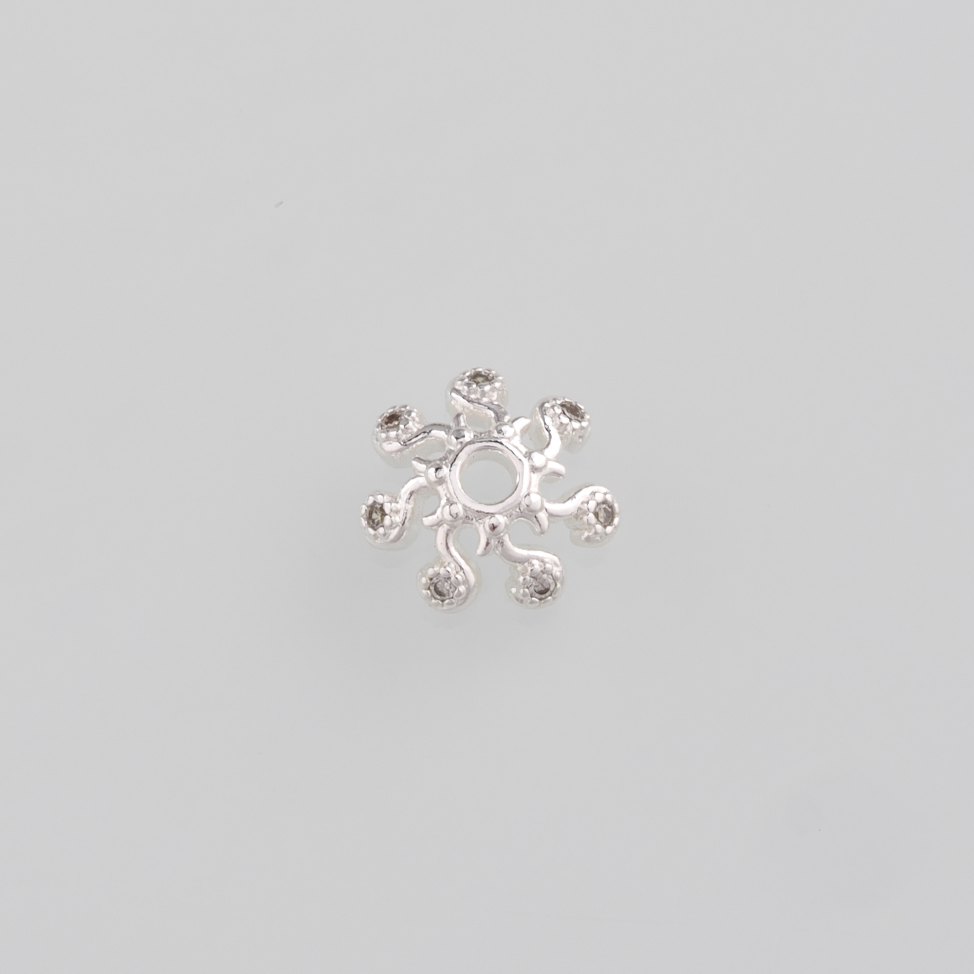 18K Gold Filled Flower Bead Caps,CZ Micro Pave Flower Bead Caps for Bracelet Jewelry Necklace Making Supply