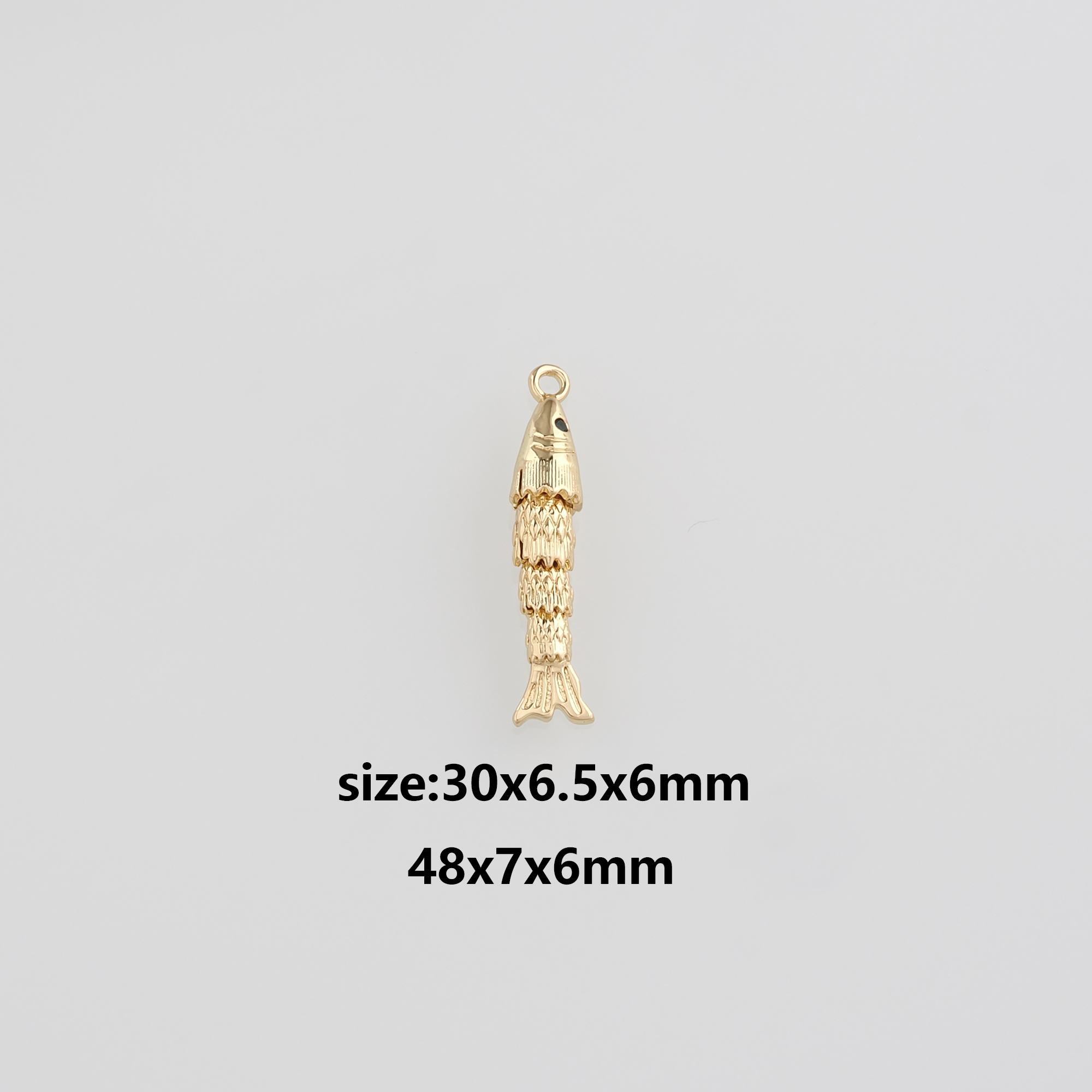 18K Gold Filled Fish Pendant,Ocean Fish Charm Earrings Necklace for DIY Jewelry Making Supply