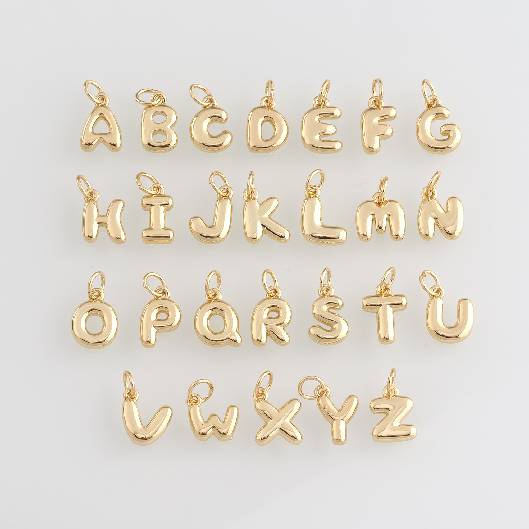 18K Gold Filled Initial Pendant,Dainty Letter Charm Earrings Necklace for DIY Jewelry Making Supply