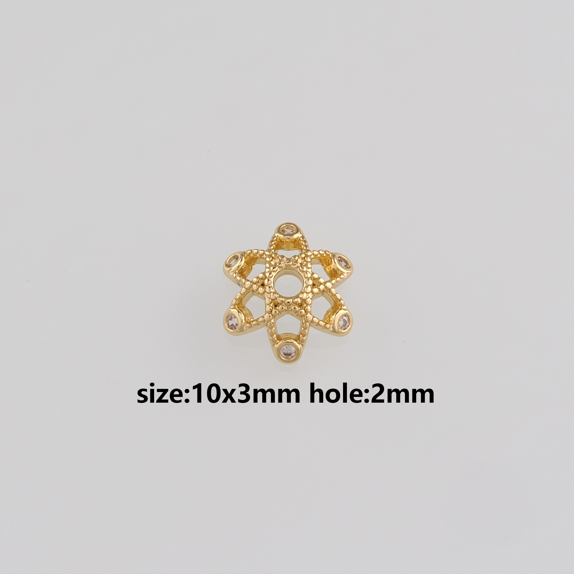 18K Gold Filled Bead Caps,Flower Bead Caps for Bracelet Jewelry Necklace Making Supply