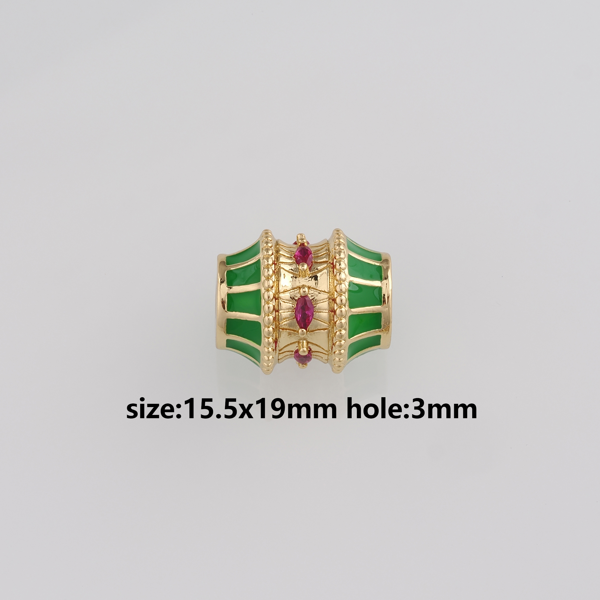 18K Gold Filled Barrel Spacer Beads,Enamel Barrel Beads for Bracelet Jewelry Necklace Making Supply