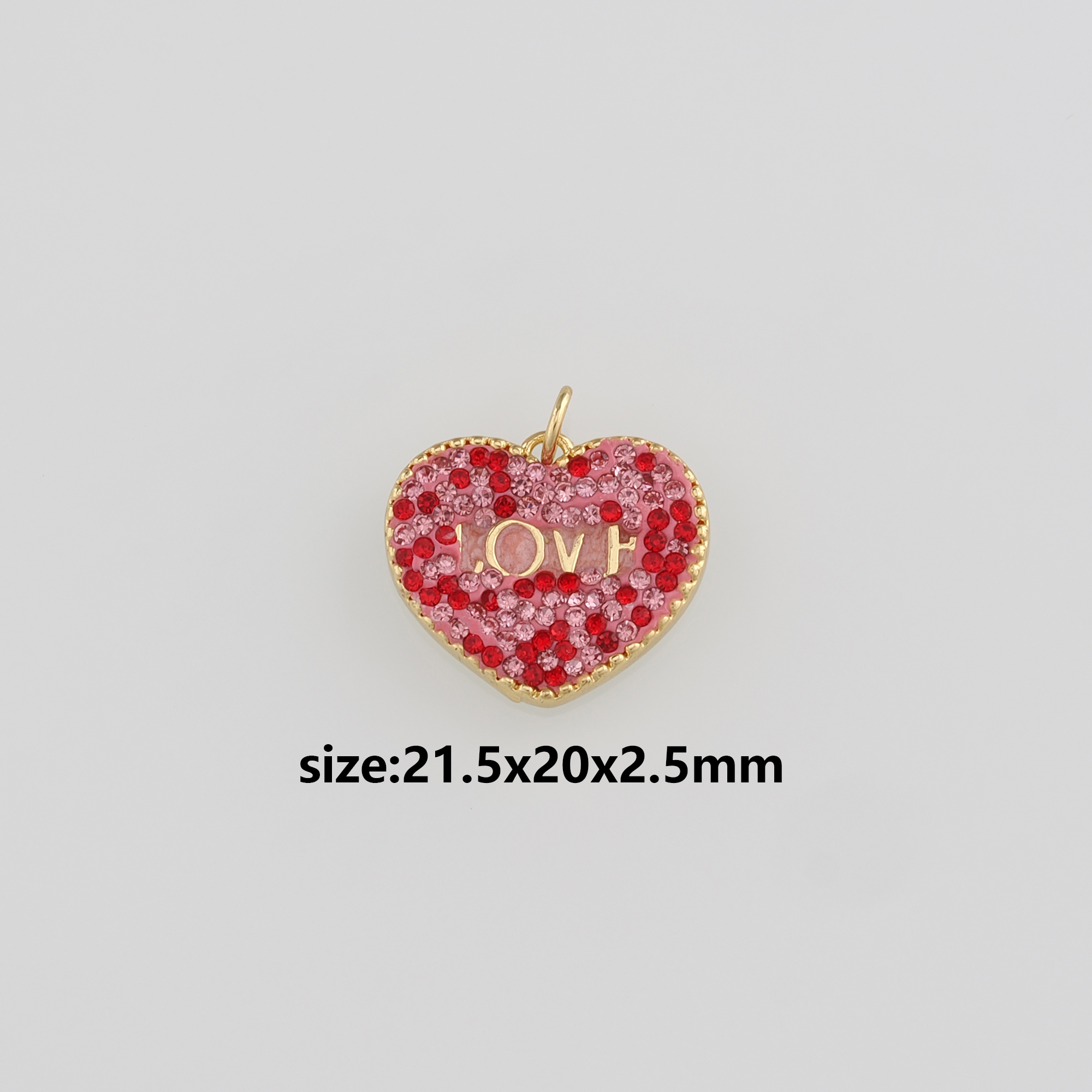 18K Gold Filled Heart Pendant,Dainty Heart Charm Earrings Necklace for DIY Jewelry Making Supply