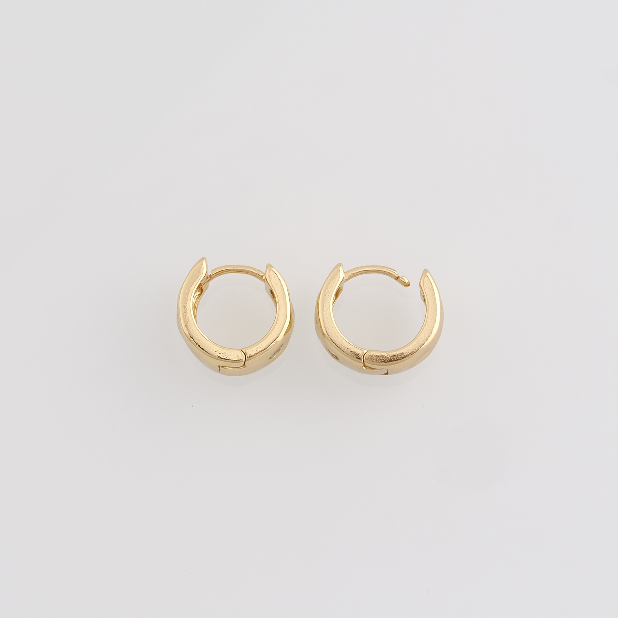 18K Gold Filled Thick Hoops Earrings,Round Earrings,Gold Huggies Hoop Earrings,Minimalist Earrings