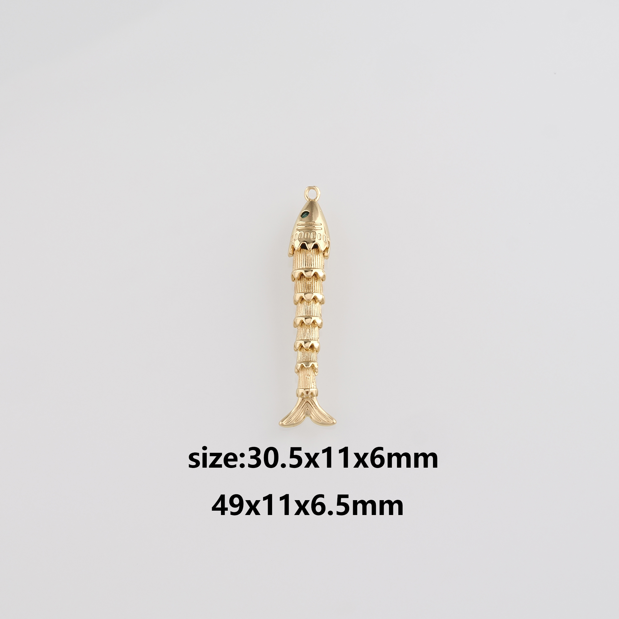 18K Gold Filled Fish Pendant,Ocean Fish Charm Earrings Necklace for DIY Jewelry Making Supply