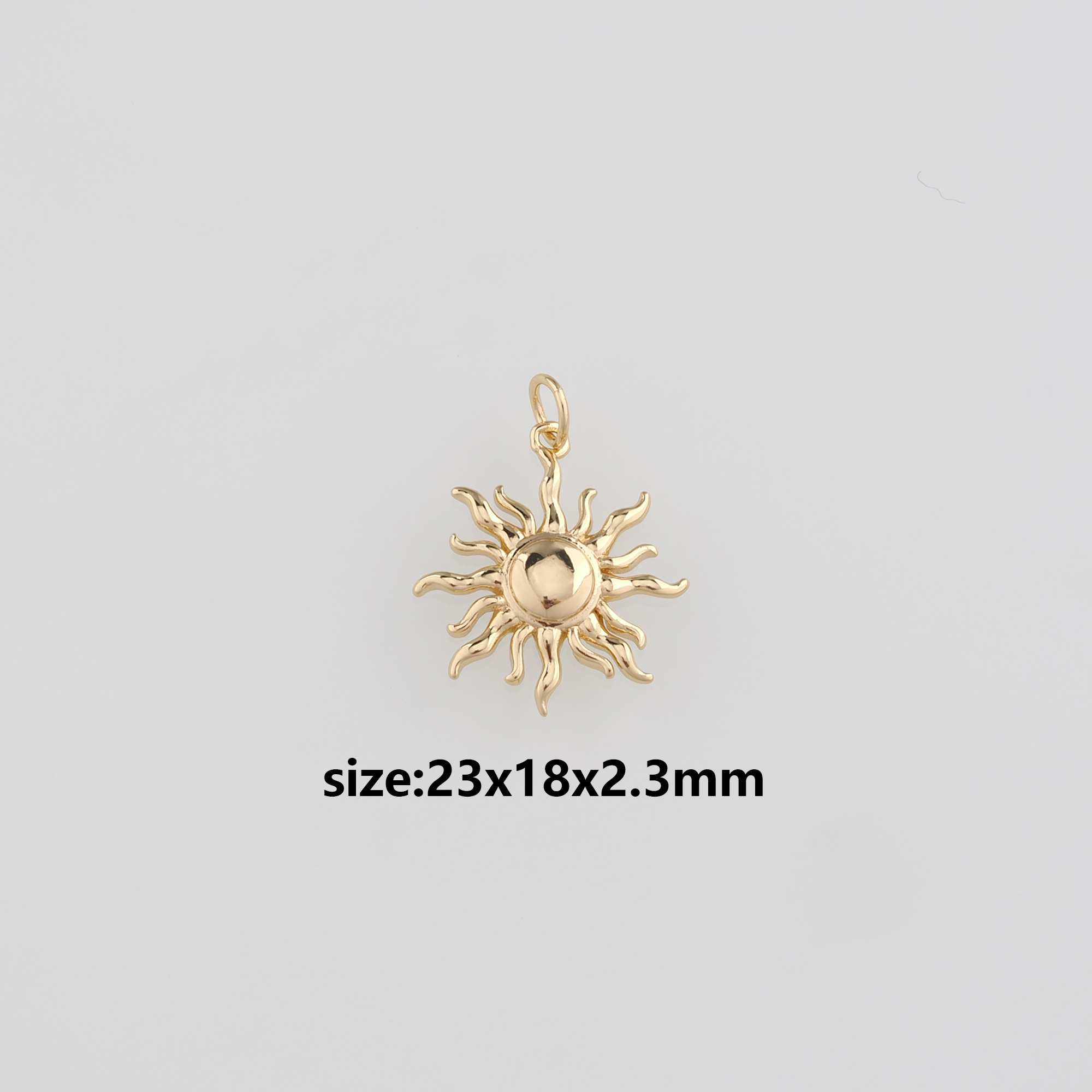 18K Gold Filled Sun Pendant,Celestial Sun Charm Earrings Necklace for DIY Jewelry Making Supply