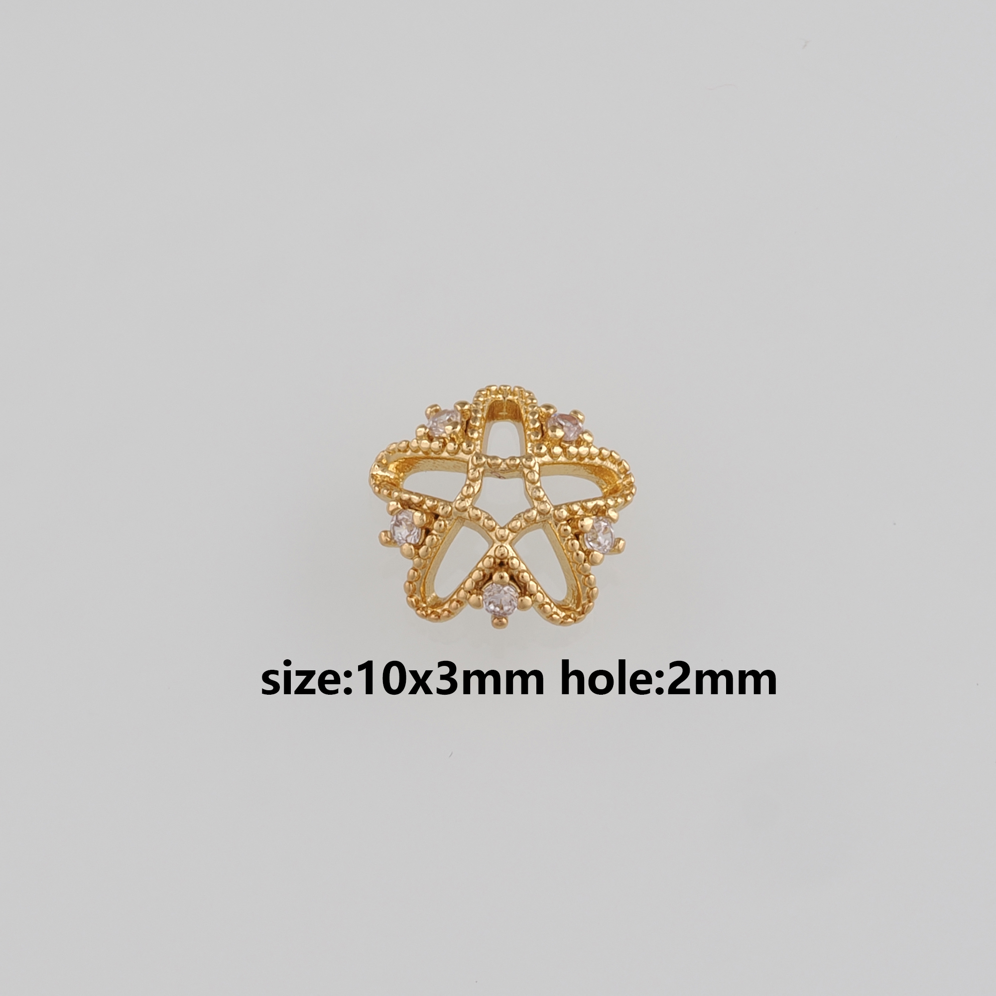 18K Gold Filled Bead Caps,CZ Micro Pave Flower Bead Caps for Bracelet Jewelry Necklace Making Supply