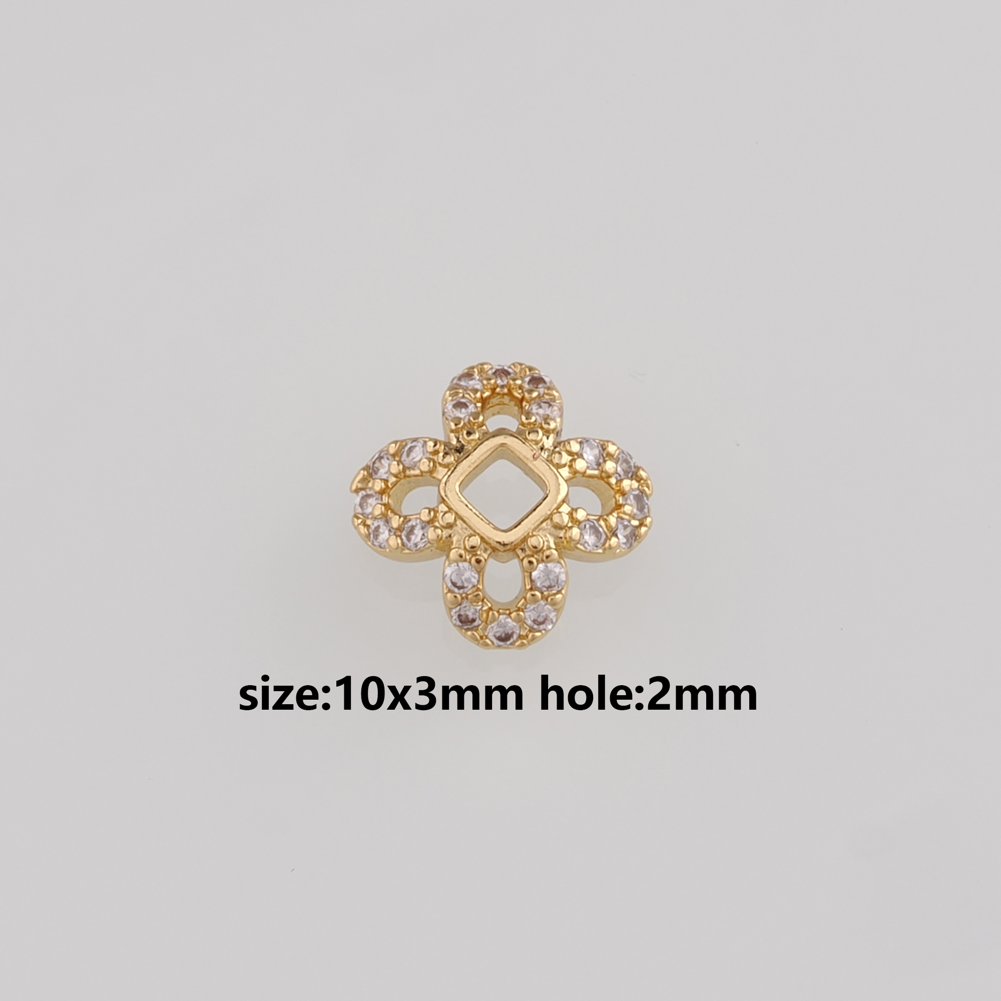 18K Gold Filled Bead Caps,CZ Micro Pave Flower Bead Caps for Bracelet Jewelry Necklace Making Supply