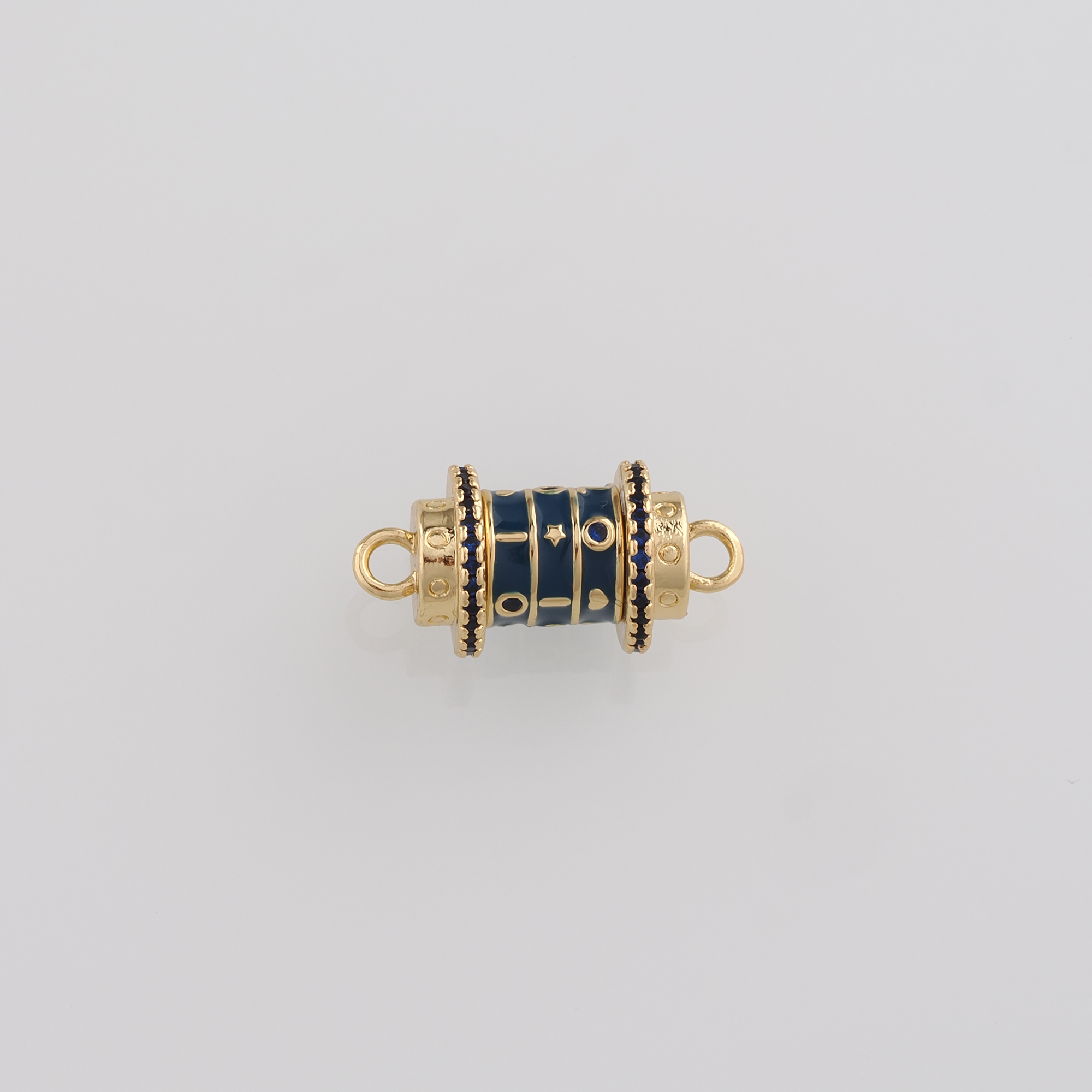 18K Gold Filled Cylinder Connector,Enamel Cylinder Charm Necklace Bracelet for DIY Jewelry Making Supply