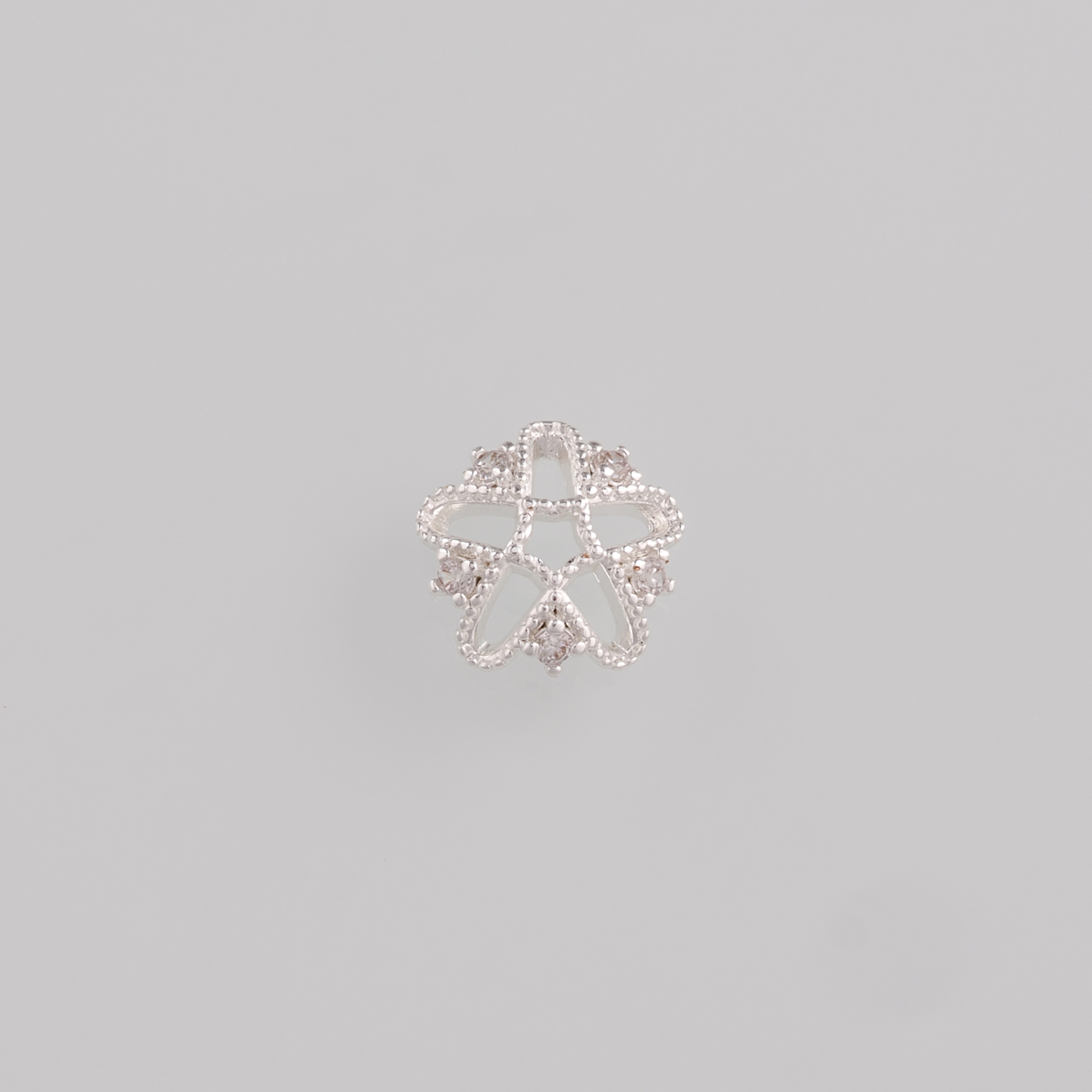 18K Gold Filled Bead Caps,CZ Micro Pave Flower Bead Caps for Bracelet Jewelry Necklace Making Supply