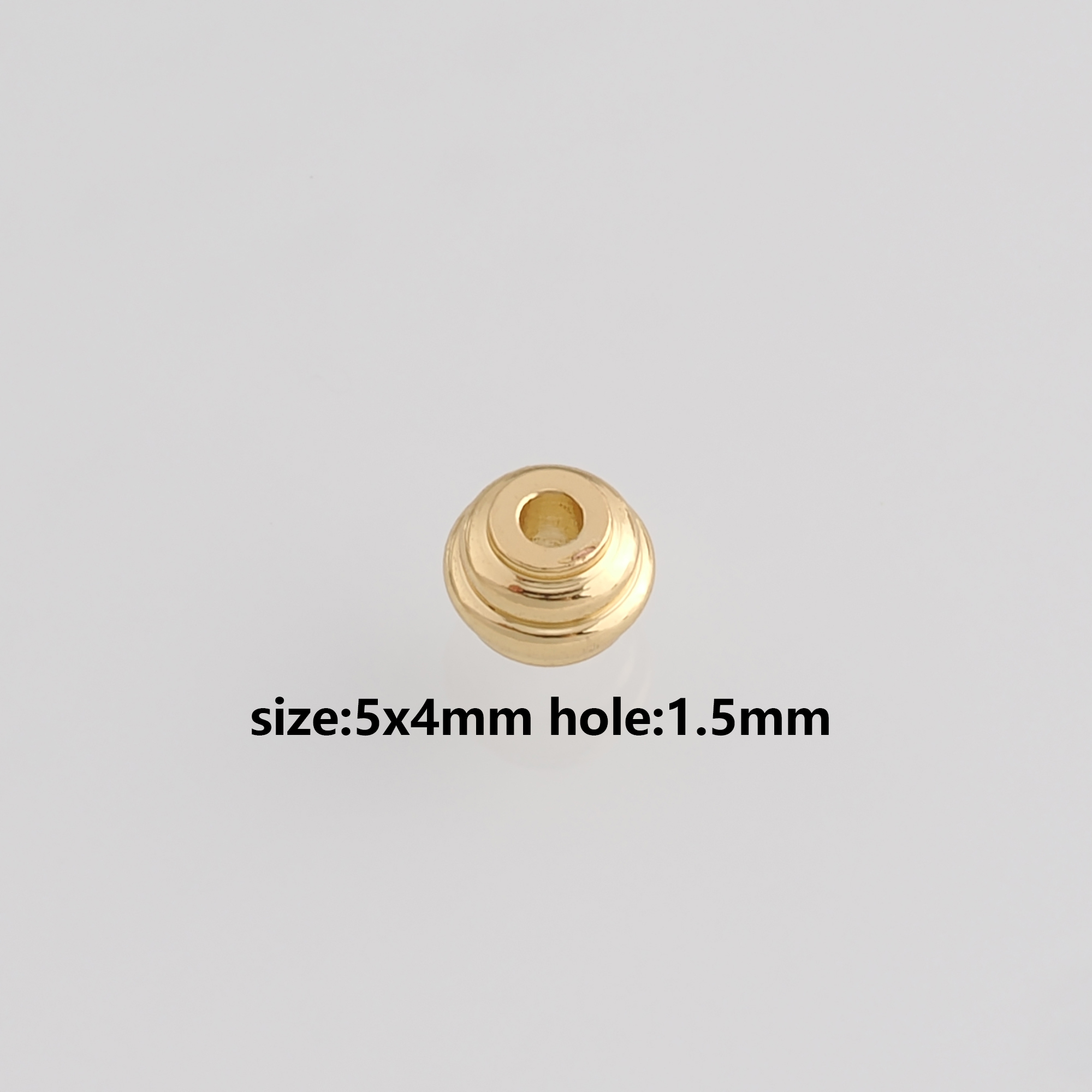 20Pcs 18K Gold Filled Barrel Spacer Beads,Dainty Barrel Beads for Bracelet Jewelry Necklace Making Supply