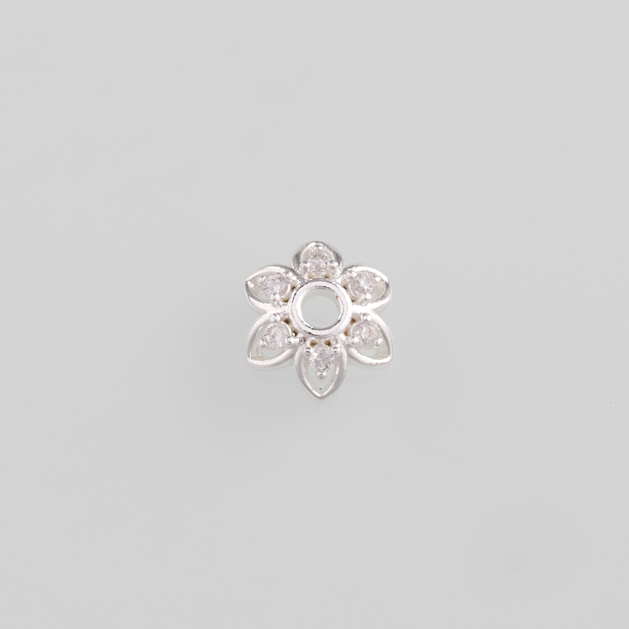 18K Gold Filled Flower Bead Caps,CZ Micro Pave Flower Bead Caps for Bracelet Jewelry Necklace Making Supply