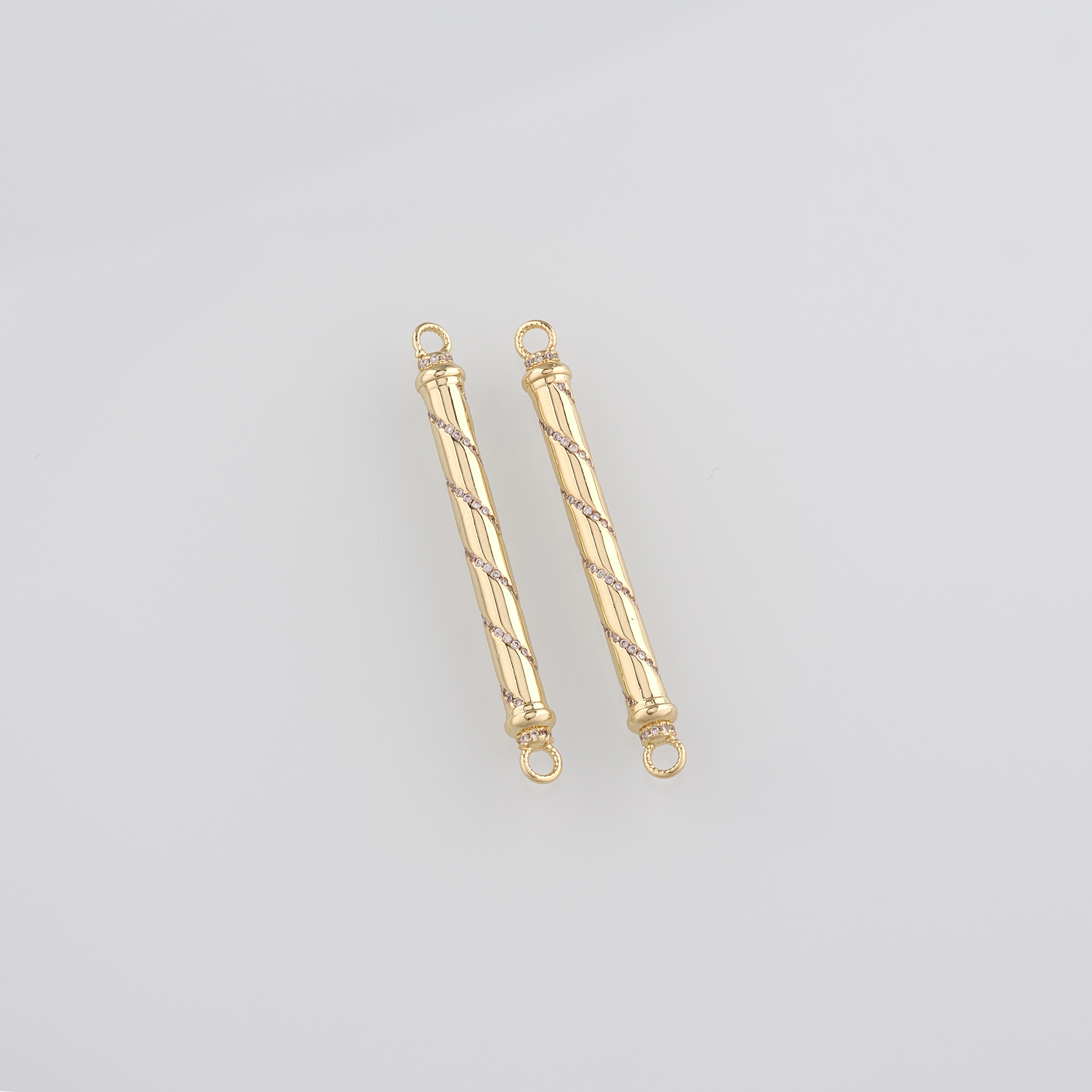 18K Gold Filled Stick Connector,Twist Charm Necklace Bracelet for DIY Jewelry Making Supply
