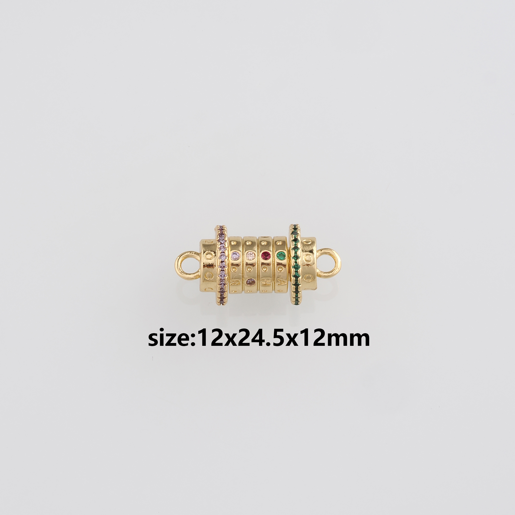 18K Gold Filled Cylinder Connector,Cylinder Charm Necklace Bracelet for DIY Jewelry Making Supply