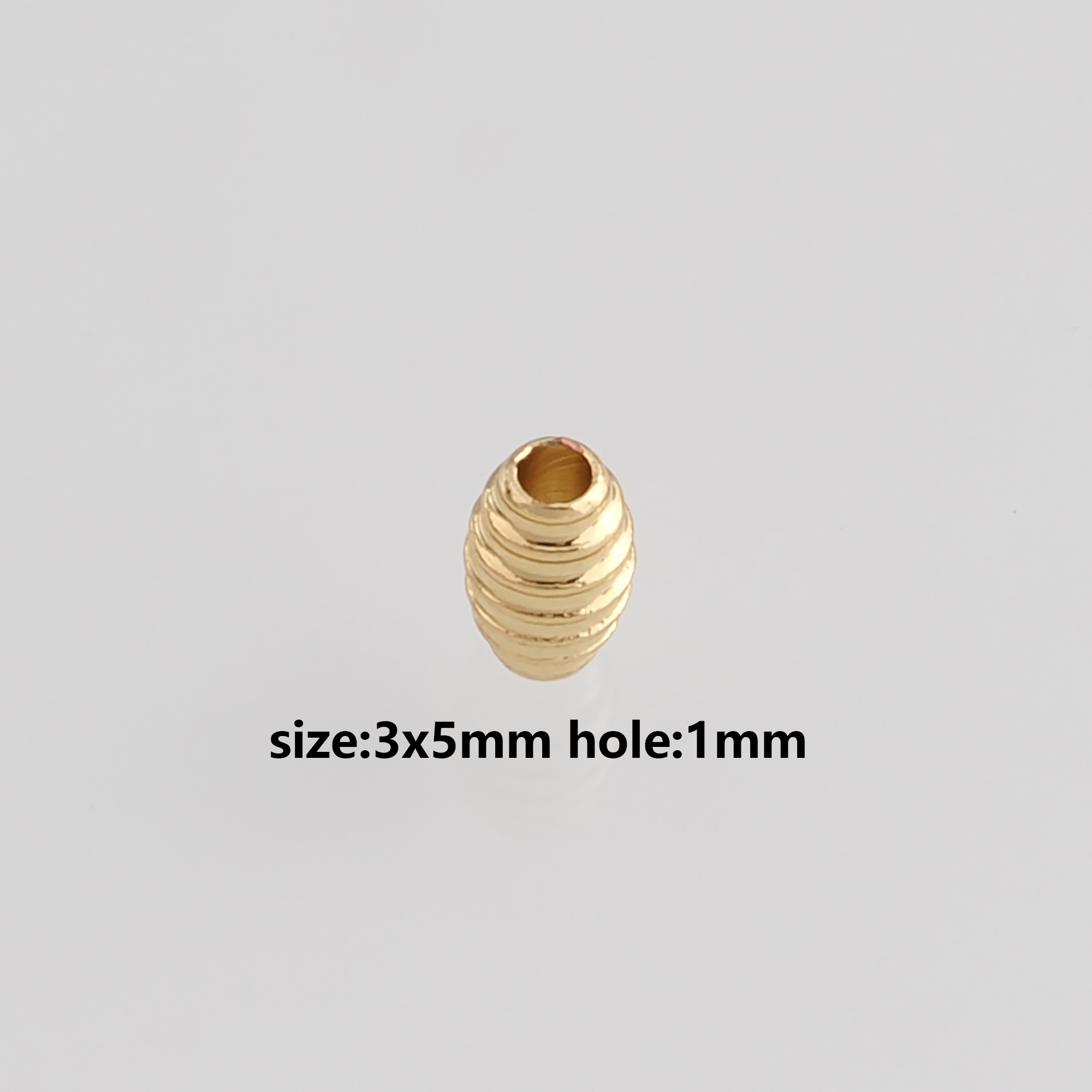 50Pcs 18K Gold Filled Tube Spacer Beads,Barrel Beads for Bracelet Jewelry Necklace Making Supply