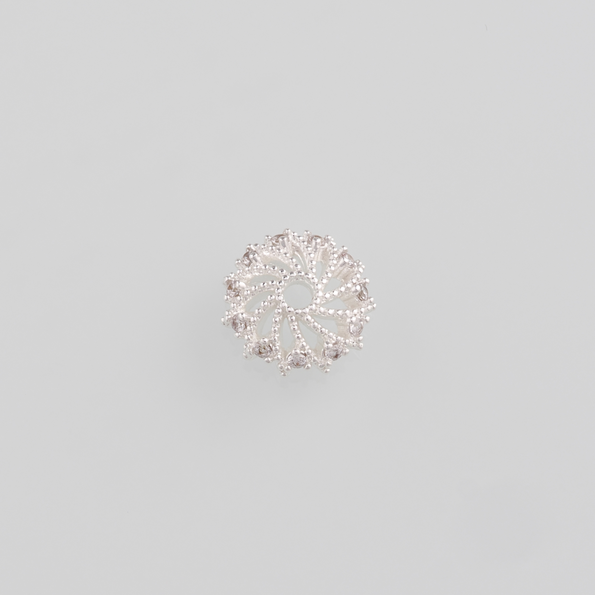 18K Gold Filled Round Bead Caps,CZ Micro Pave Bead Caps for Bracelet Jewelry Necklace Making Supply