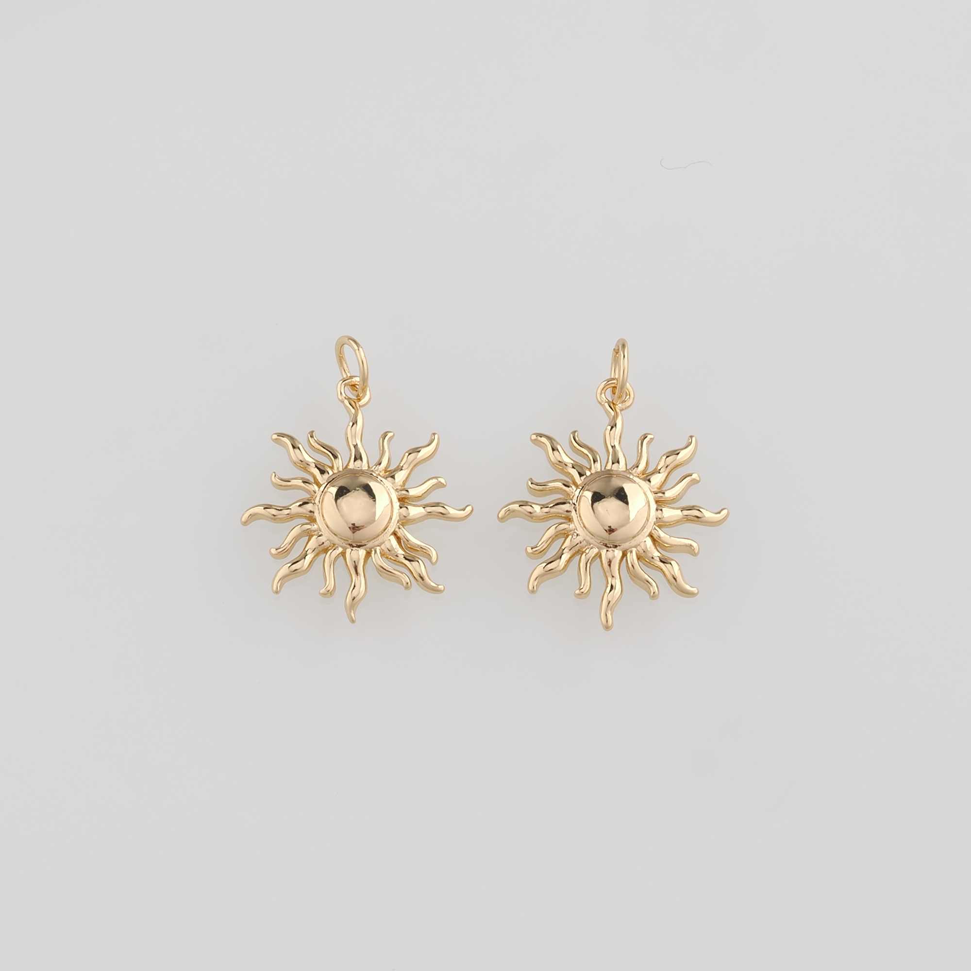 18K Gold Filled Sun Pendant,Celestial Sun Charm Earrings Necklace for DIY Jewelry Making Supply