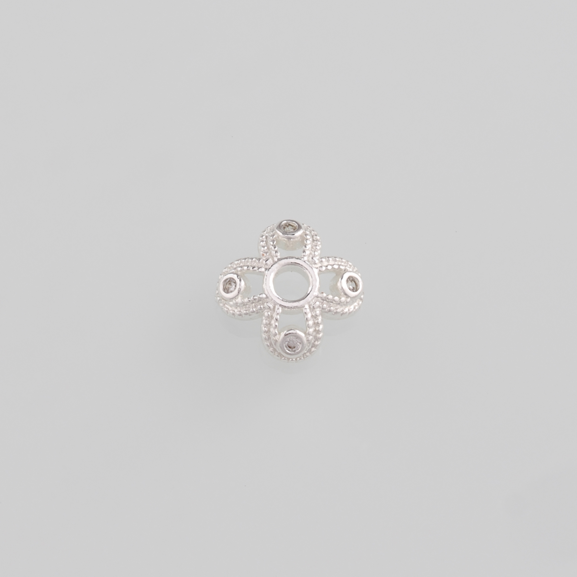 18K Gold Filled Bead Caps,CZ Micro Pave Flower Bead Caps for Bracelet Jewelry Necklace Making Supply