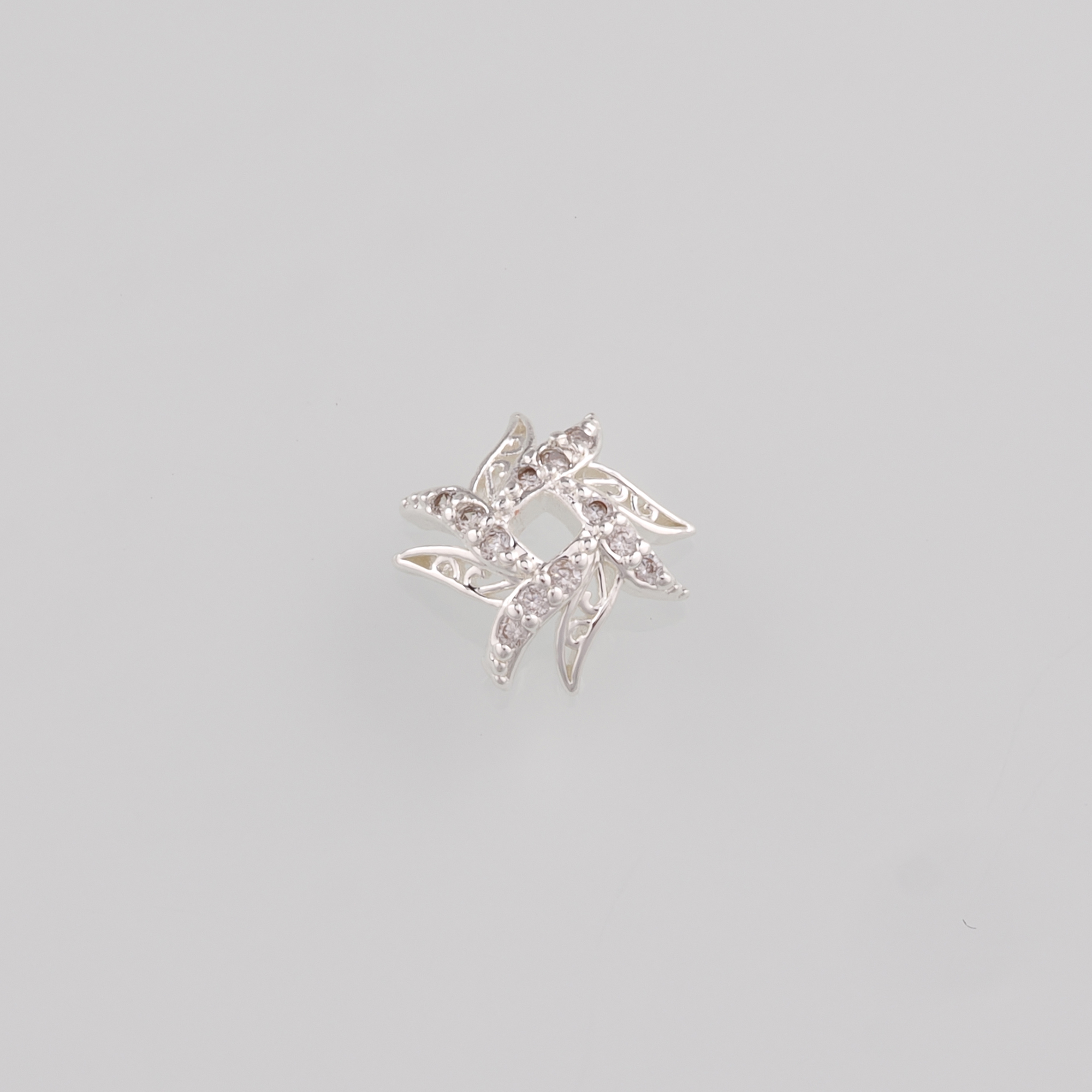 18K Gold Filled Bead Caps,CZ Micro Pave Flower Bead Caps for Bracelet Jewelry Necklace Making Supply