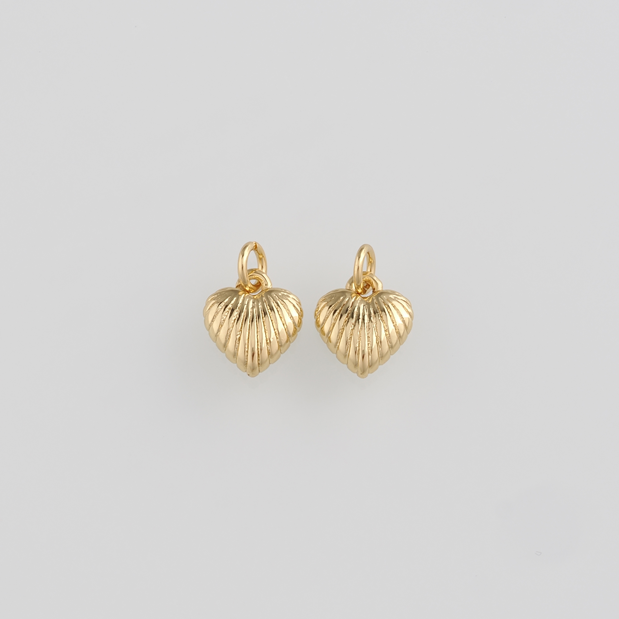 18K Gold Filled Heart Pendant,Dainty Heart Charm Earrings Necklace for DIY Jewelry Making Supply