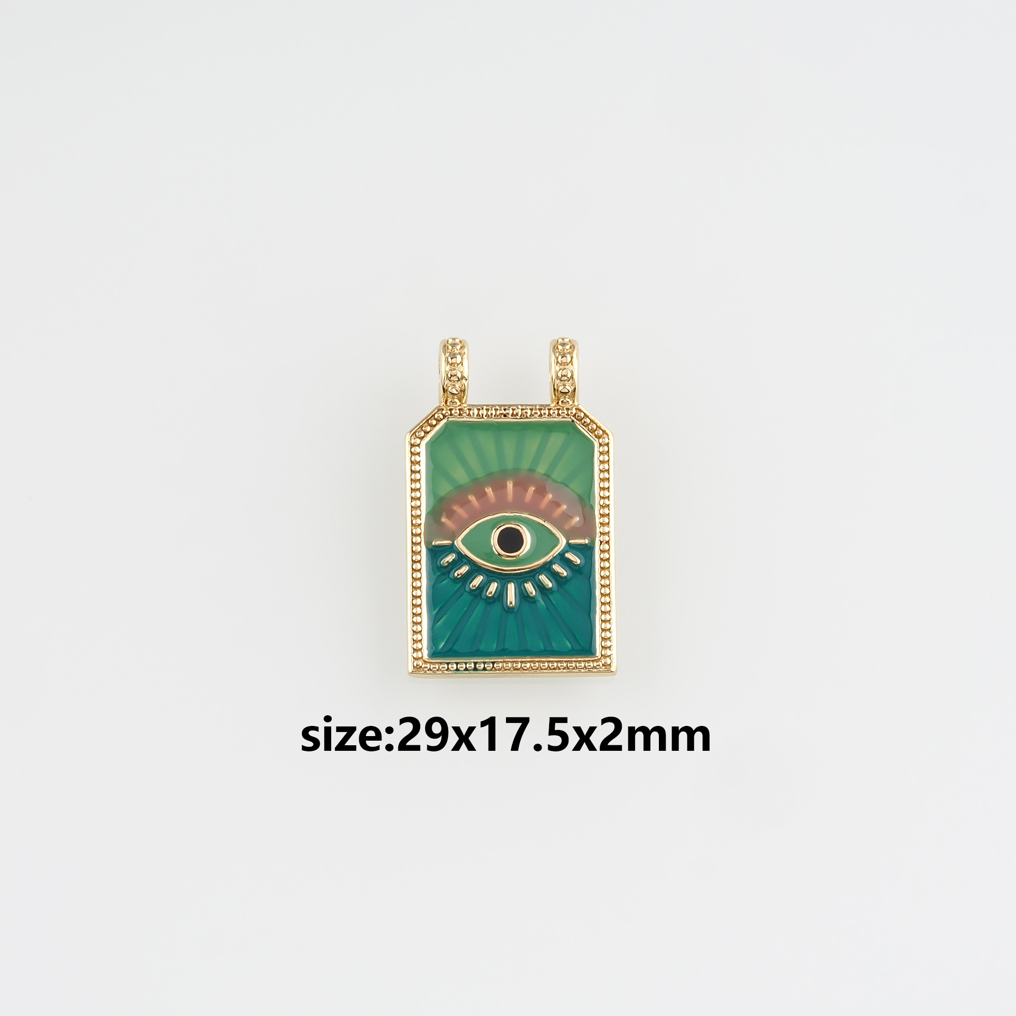 18K Gold Filled Evil Eye Pendant,Enamel Evil Eye Charm Earrings Necklace for DIY Jewelry Making Supply