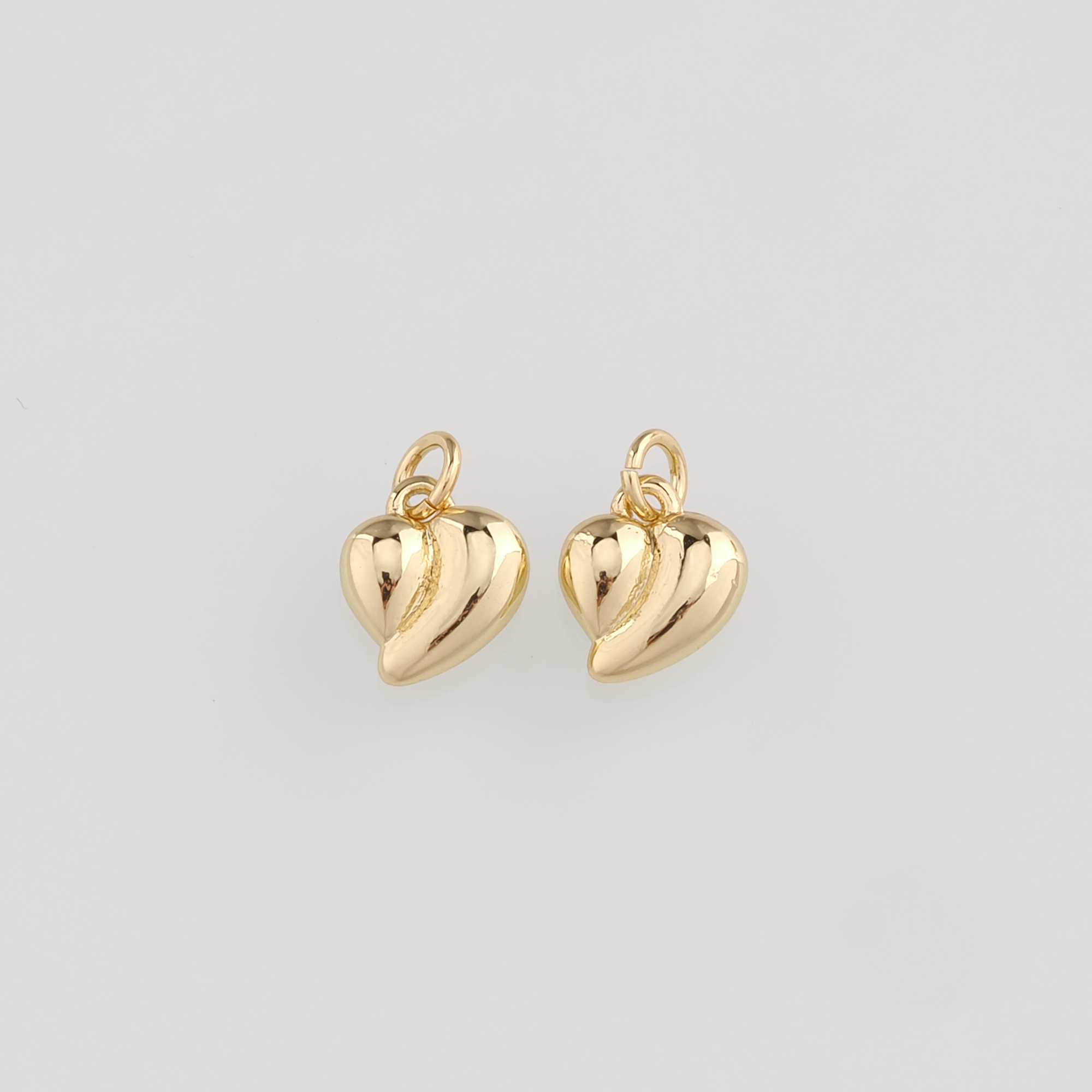 18K Gold Filled Heart Pendant,Dainty Heart Charm Earrings Necklace for DIY Jewelry Making Supply