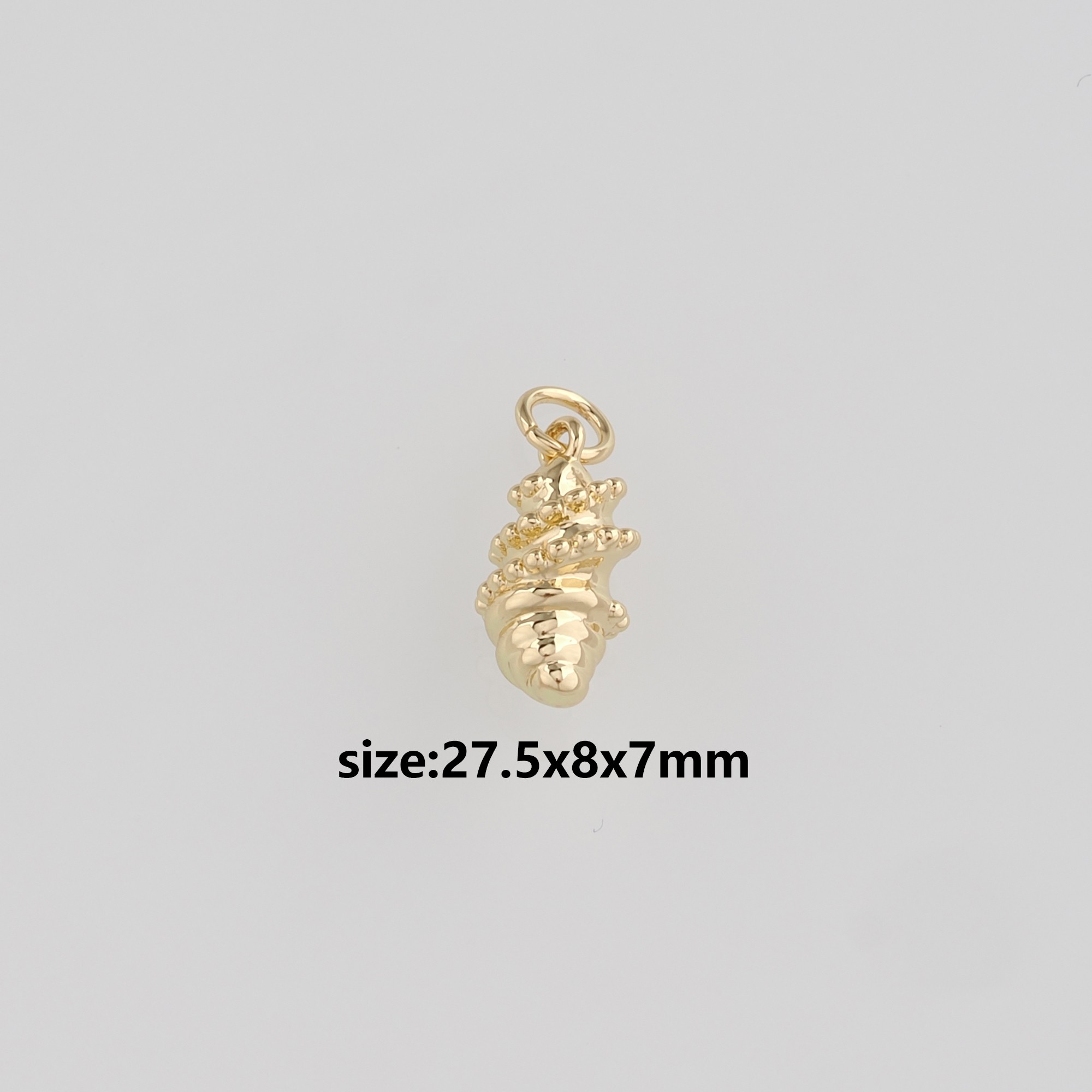 18K Gold Filled Conch Pendant,Ocean Shell Charm Earrings Necklace for DIY Jewelry Making Supply