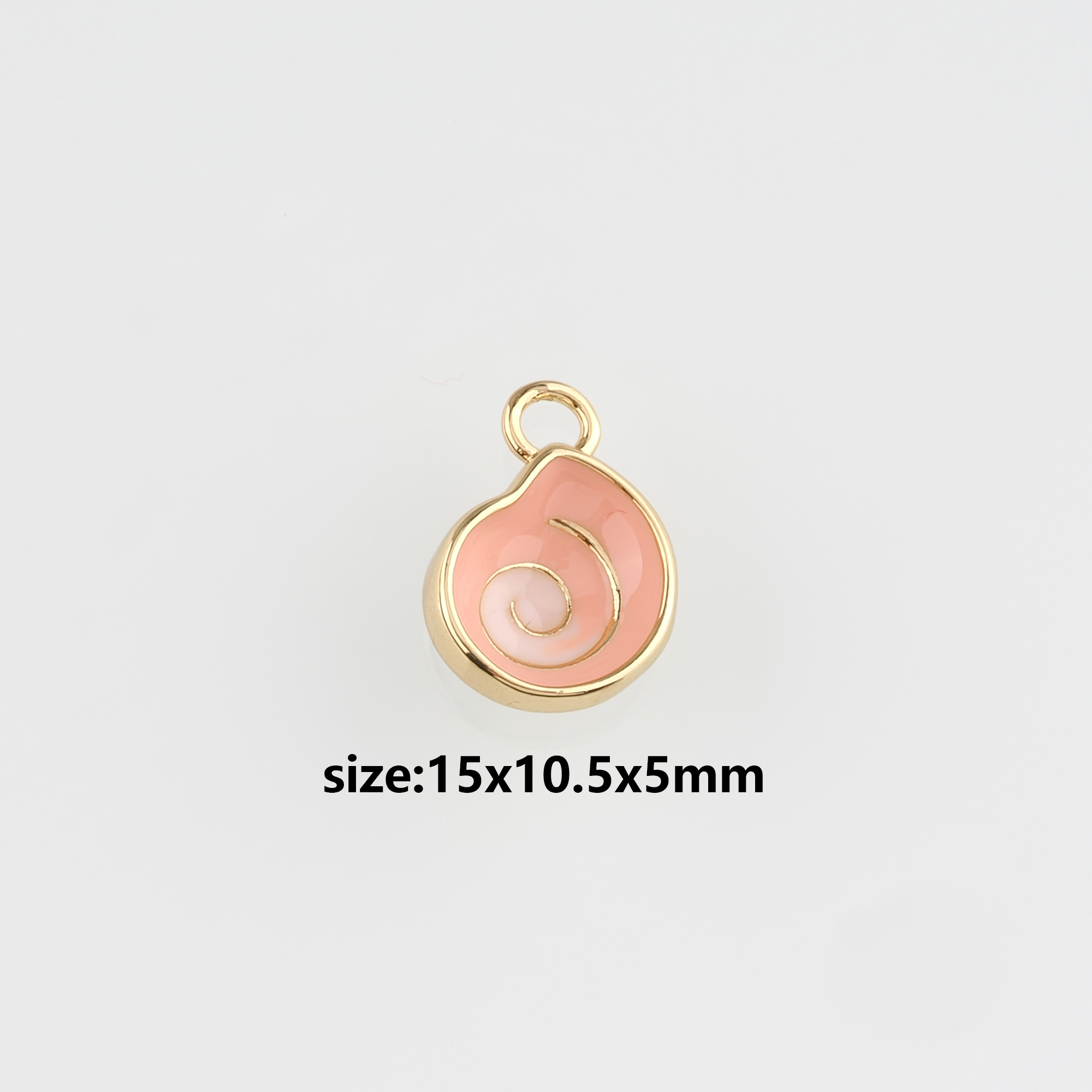 18K Gold Filled Conch Shell Pendant,Enamel Ocean Shell Charm Earrings Necklace for DIY Jewelry Making Supply