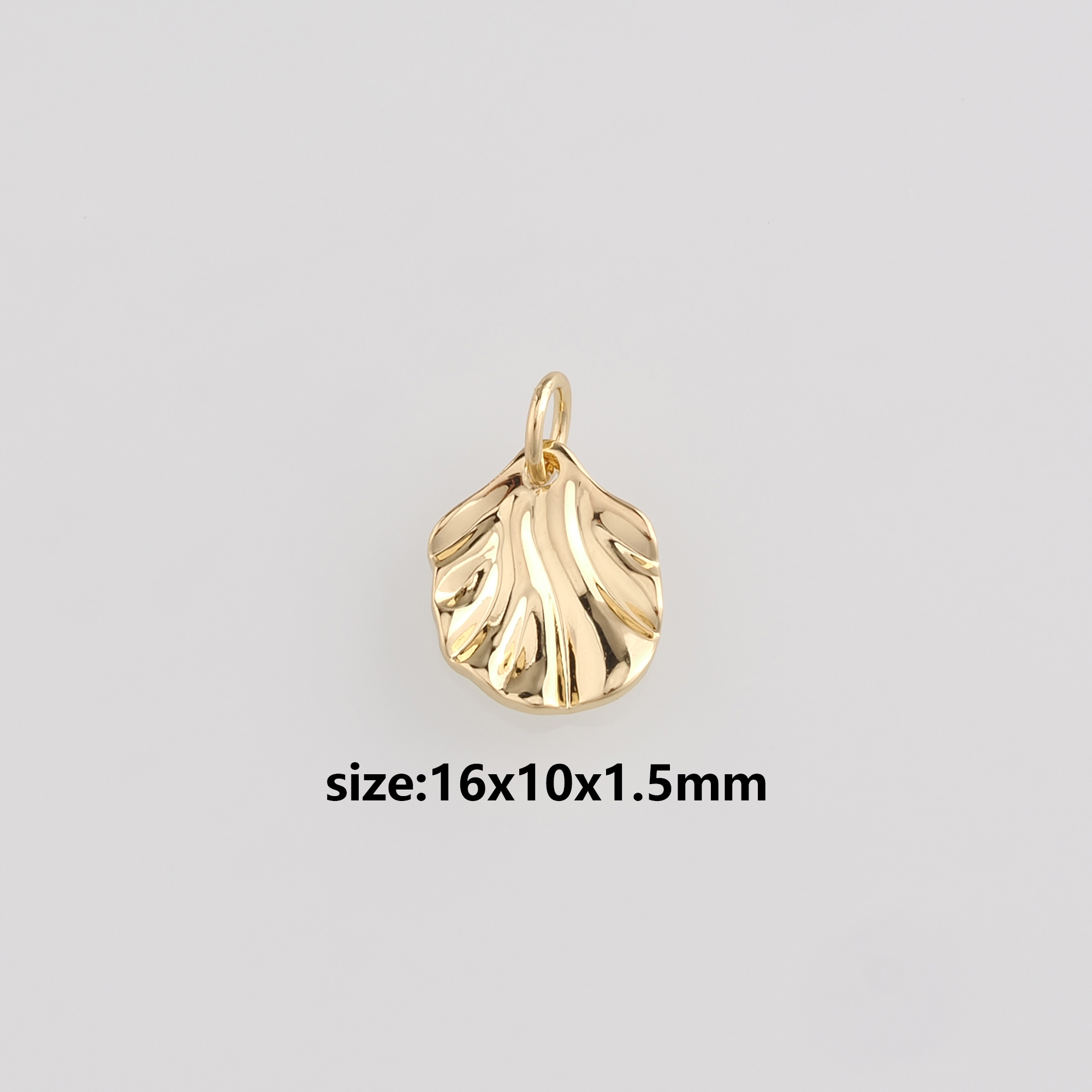 18K Gold Filled Oyster Pendant,Dainty Oyster Charm Earrings Necklace for DIY Jewelry Making Supply