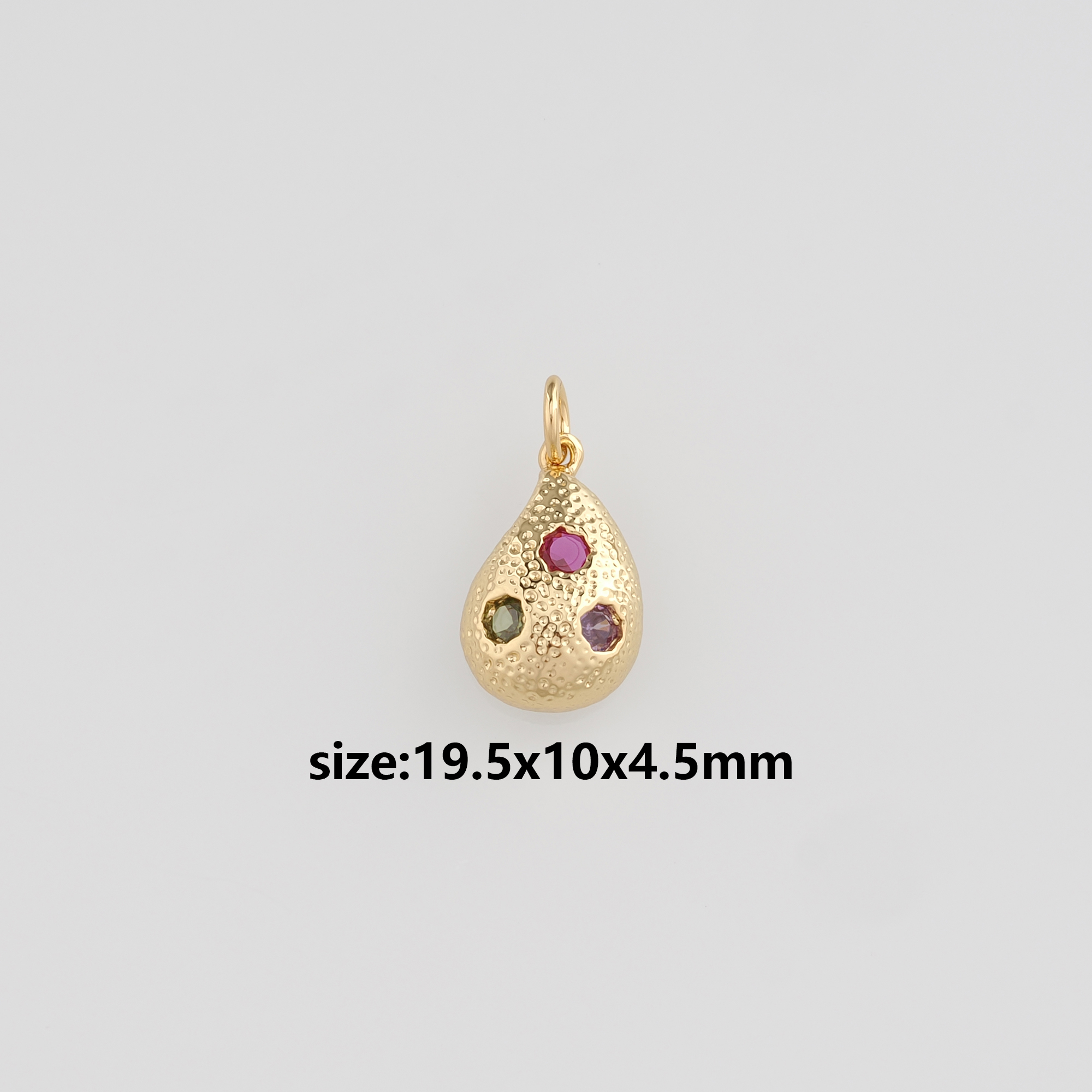 18K Gold Filled Teardrop Pendant,CZ Teardrop Charm Earrings Necklace for DIY Jewelry Making Supply