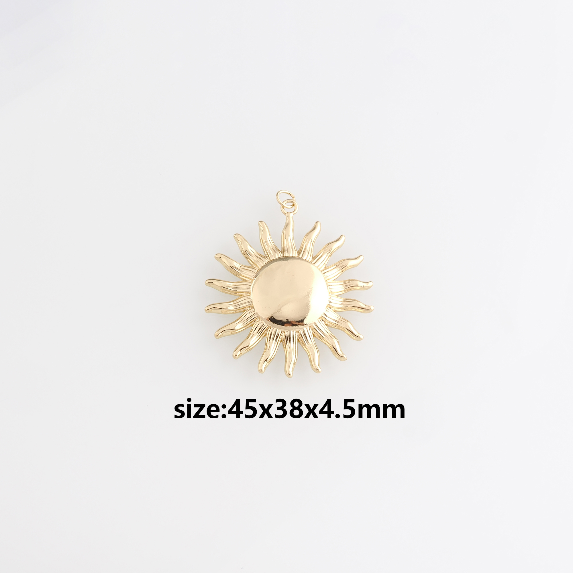 18K Gold Filled Sun Pendant,Celestial Sun Charm Earrings Necklace for DIY Jewelry Making Supply