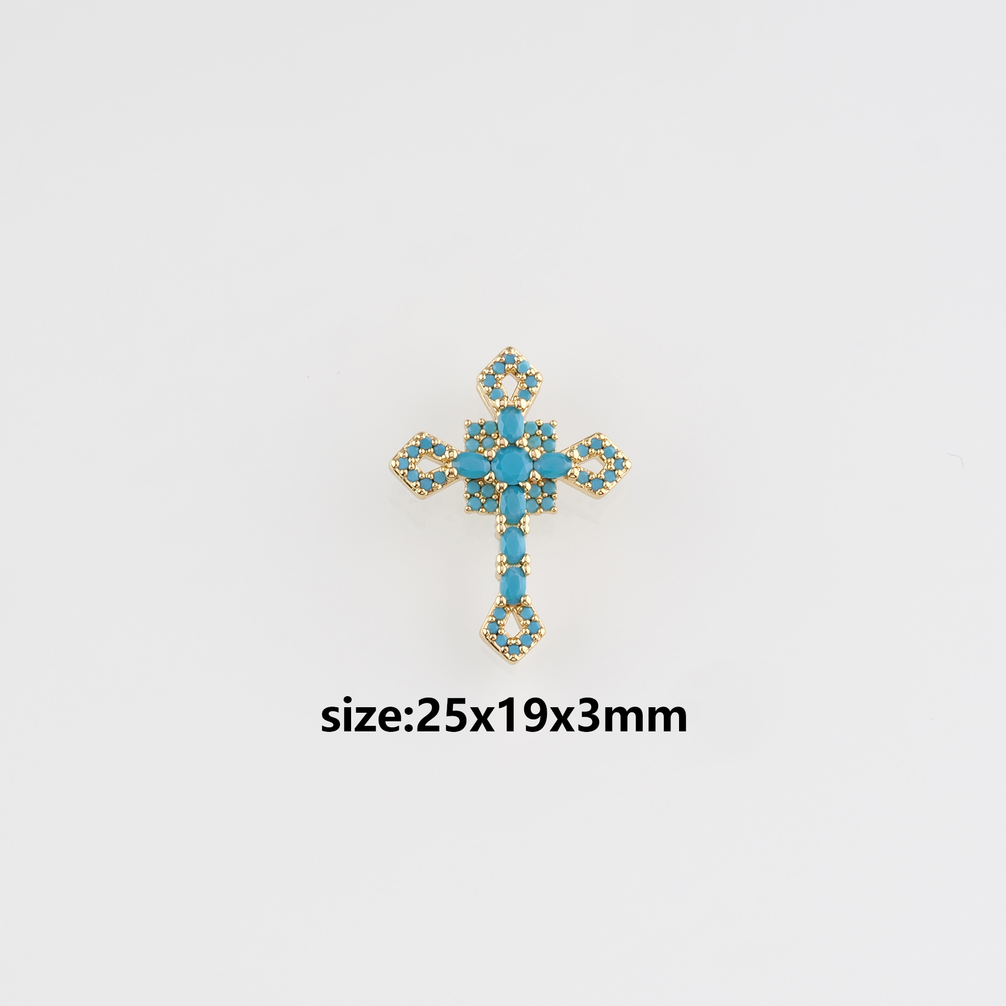 18K Gold Filled Cross Pendant,CZ Micro Pave Cross Charm Earrings Necklace for DIY Jewelry Making Supply