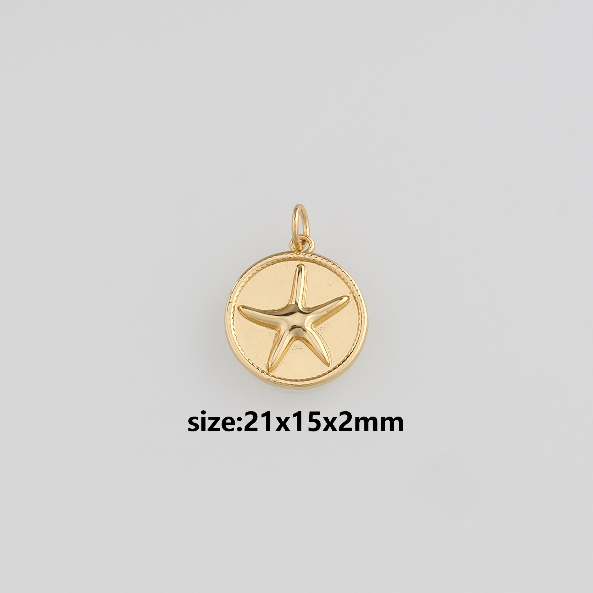 18K Gold Filled Starfish Pendant,Ocean Starfish Charm Earrings Necklace for DIY Jewelry Making Supply