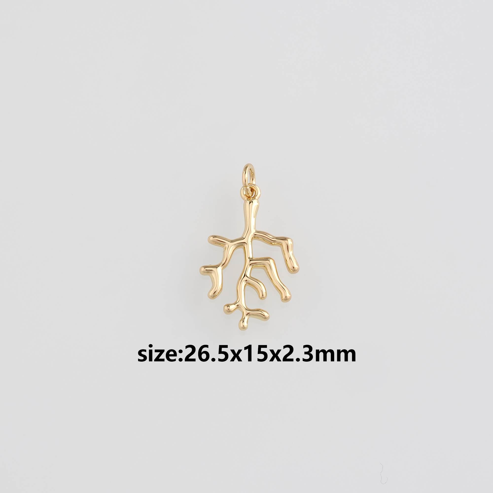 18K Gold Filled Coral Pendant,Gold Coral Charm Earrings Necklace for DIY Jewelry Making Supply